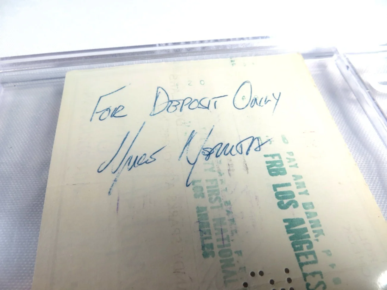 Michael Nesmith Signed Autograph Bank Check The Monkees 1965 Beckett Slabbed 659, image 2