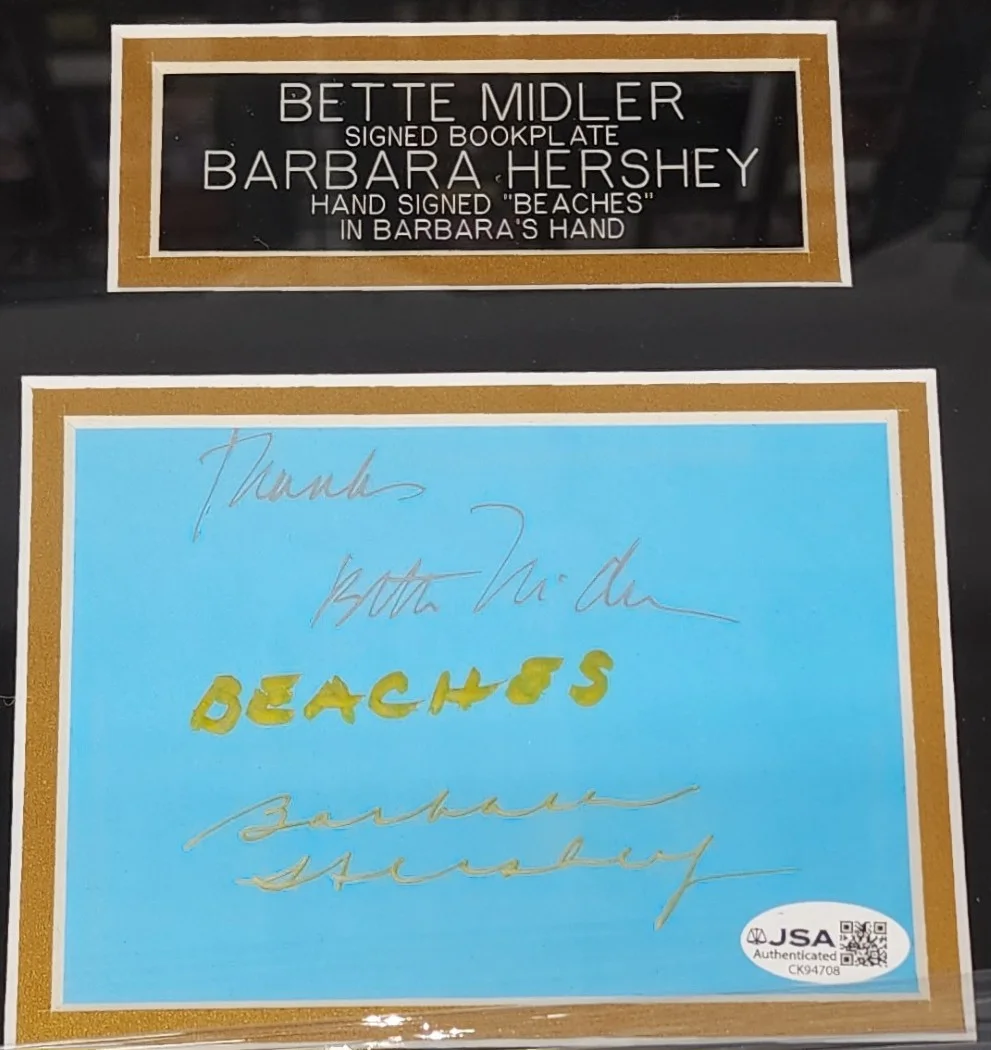 Bette Midler Barbara Hersey — Bette Midler Barbara Hersey Autographed Bookplate Beaches Framed JSA CK94708, изображение 2