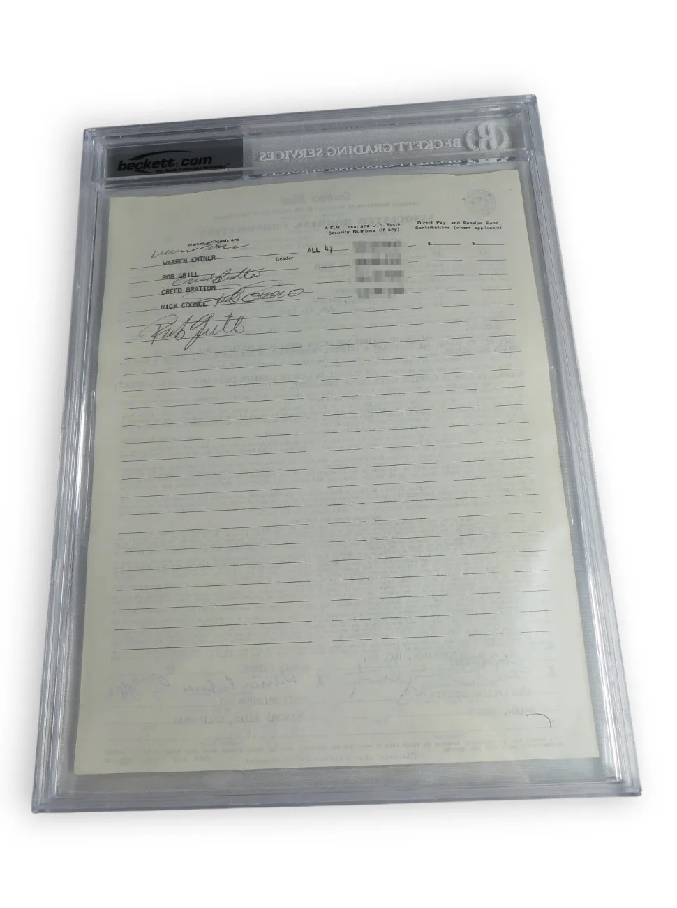 The Grass Roots Band Signed Autographed Contact 1969 Rob Grill Bratton BAS 973, изображение 2