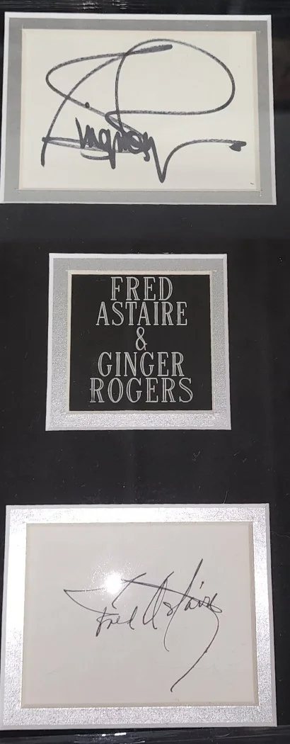 Fred Astaire Ginger Rogers — Fred Astaire Ginger Rogers Signed Autographed Cuts Top Hat Framed JSA, image 2
