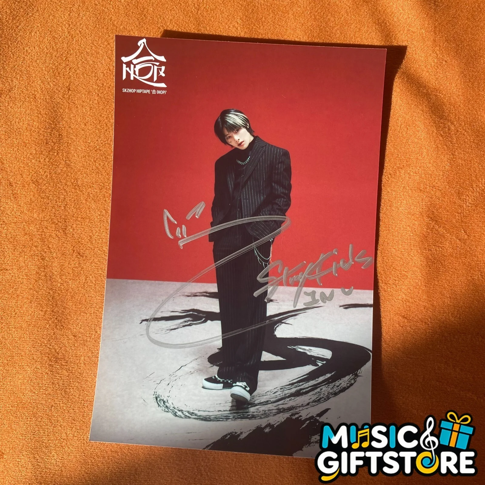STRAY KIDS 合 HOP WALKING ON WATER AUTOGRAPHED SIGNED PHOTO 4*6 K-POP 2024E #MUGS, изображение 3