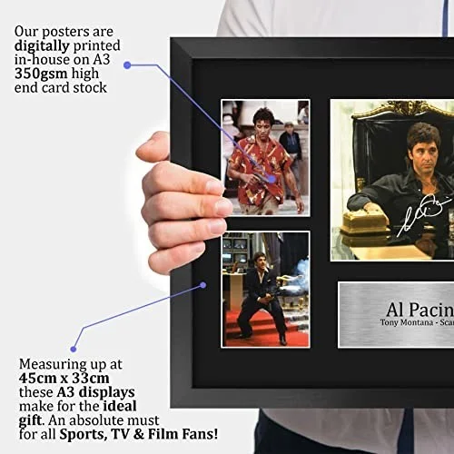Scarface Tony Montana 16x12 Framed Autographed Print - Movie Memorabilia Gift, изображение 4