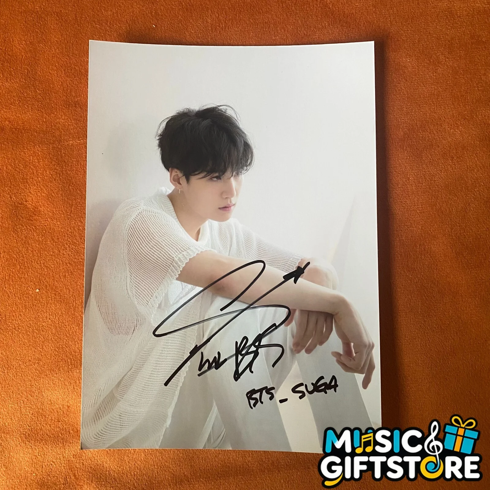 BTS SUGA AUTOGRAPHED SIGNED PHOTO LOVE YOURSELF 转 TEAR K-POP COLLECTION 2022 #MU, image 3
