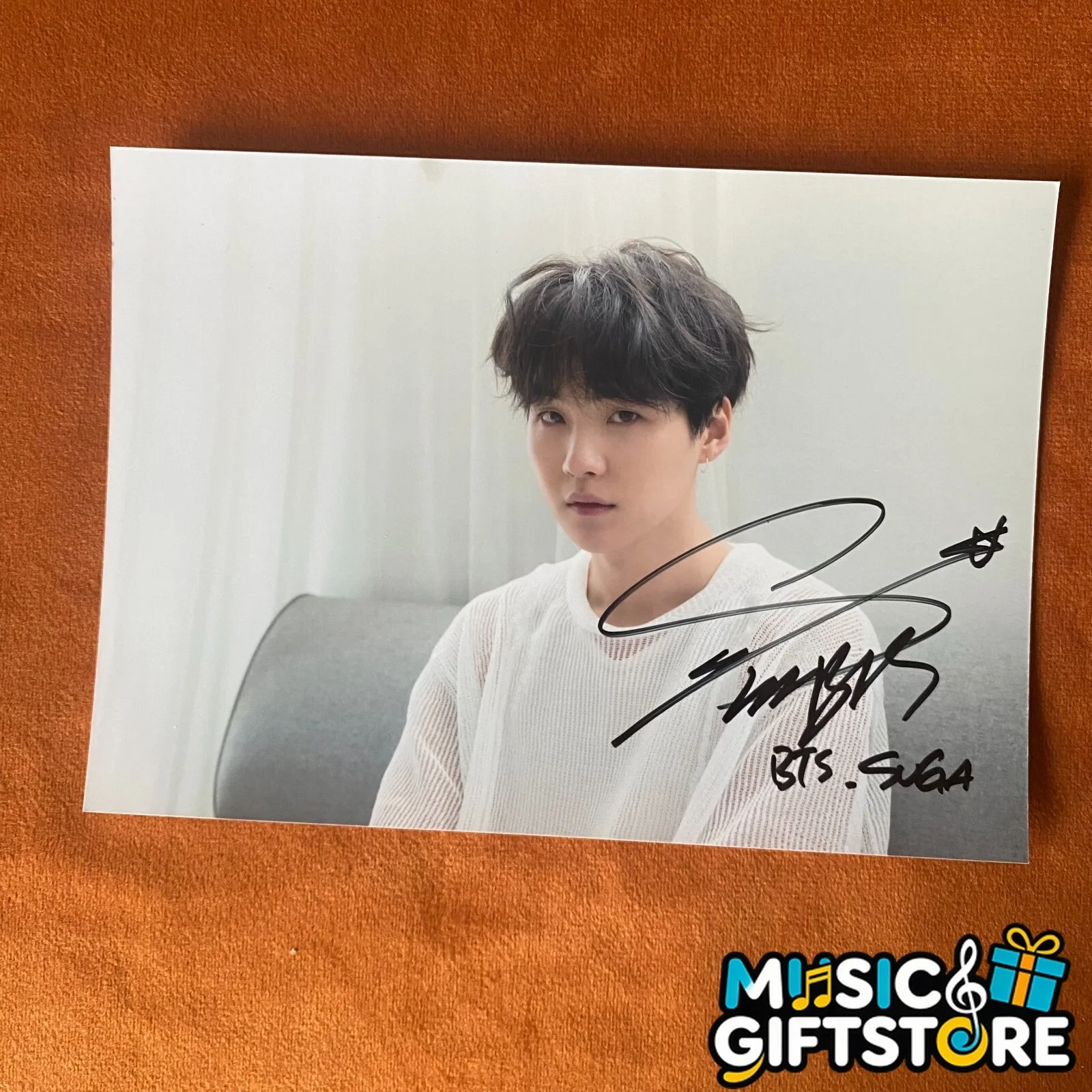 BTS SUGA AUTOGRAPHED SIGNED PHOTO LOVE YOURSELF 转 TEAR K-POP COLLECTION 2022 #MU, image 4