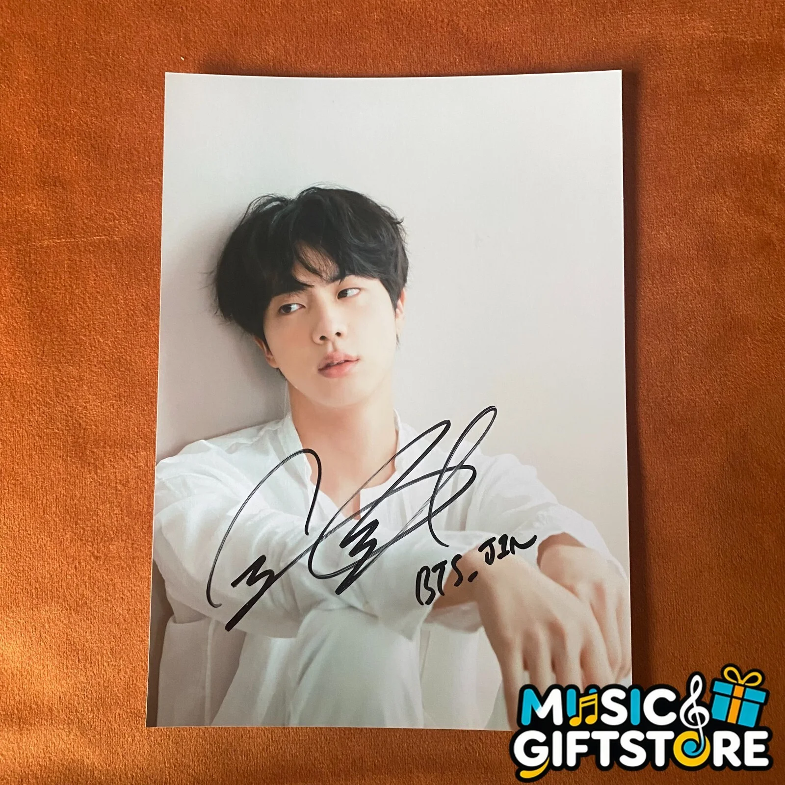 BTS JIN AUTOGRAPHED SIGNED PHOTO LOVE YOURSELF 转 TEAR K-POP COLLECTION 2022A #MU, image 4