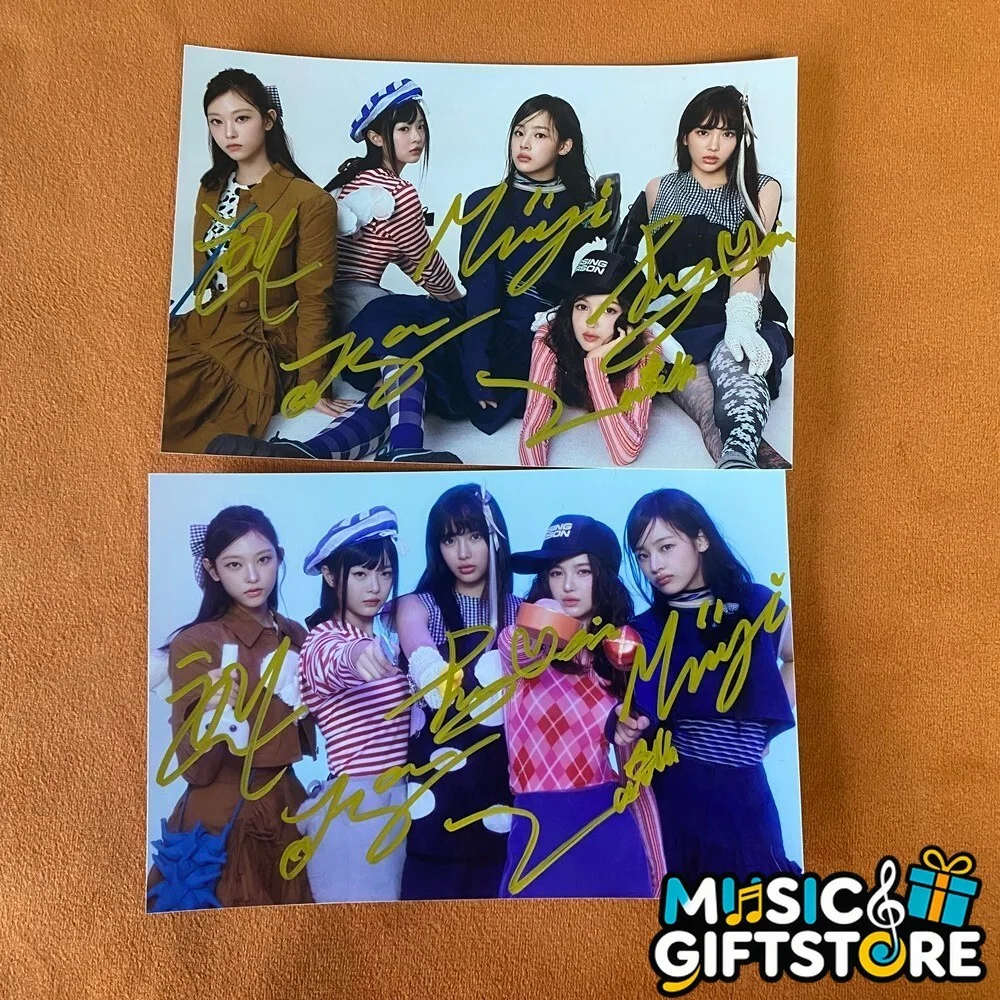 NEWJEANS Newjeans Group Autographed Signed Photo K-POP Collection 4*6 2024 #MUGS, image 2