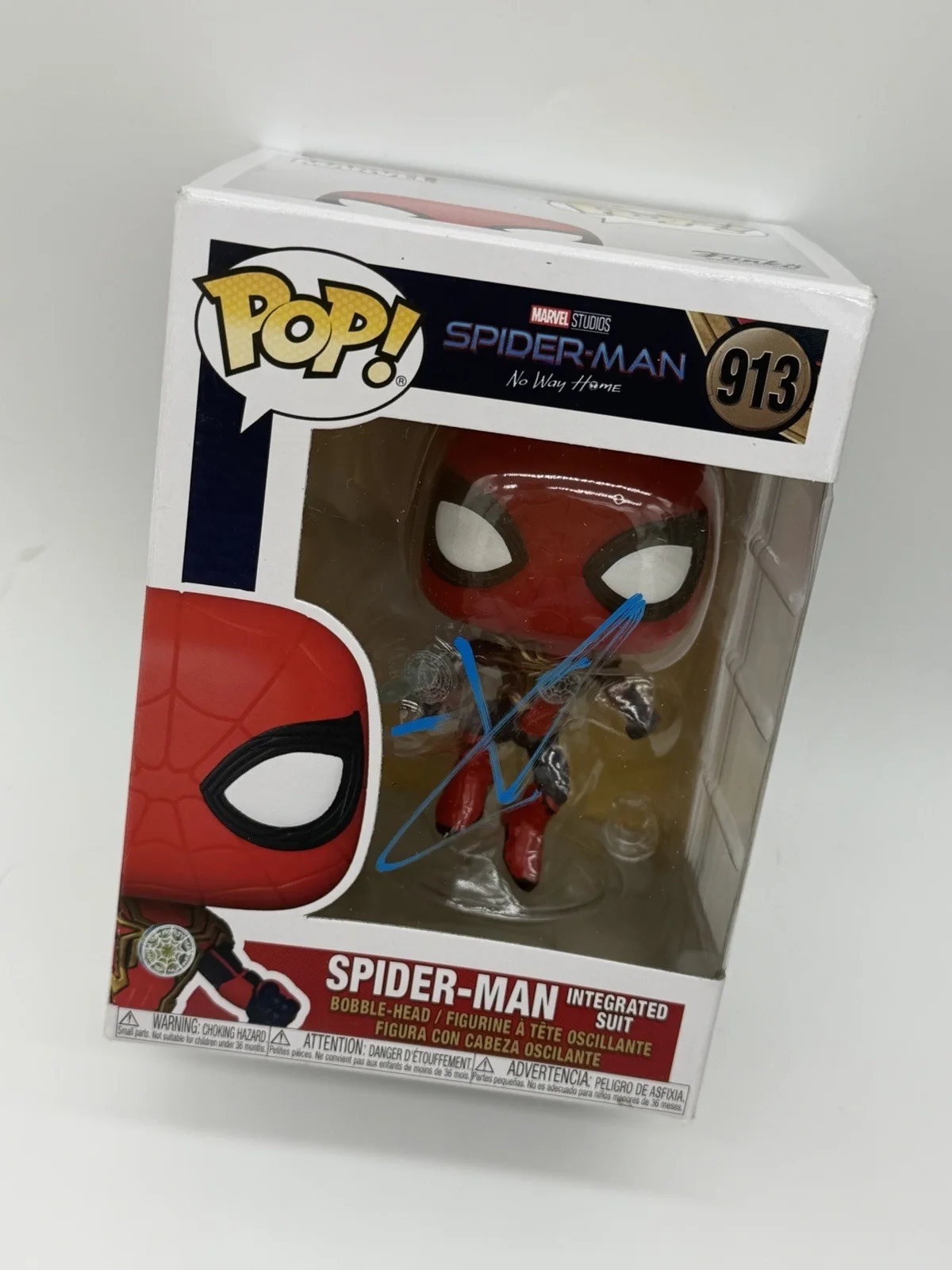 Tom Holland — Tom Holland Signed Spider Man Funko Pop 913 No Way Home Video Proof Iron Man
