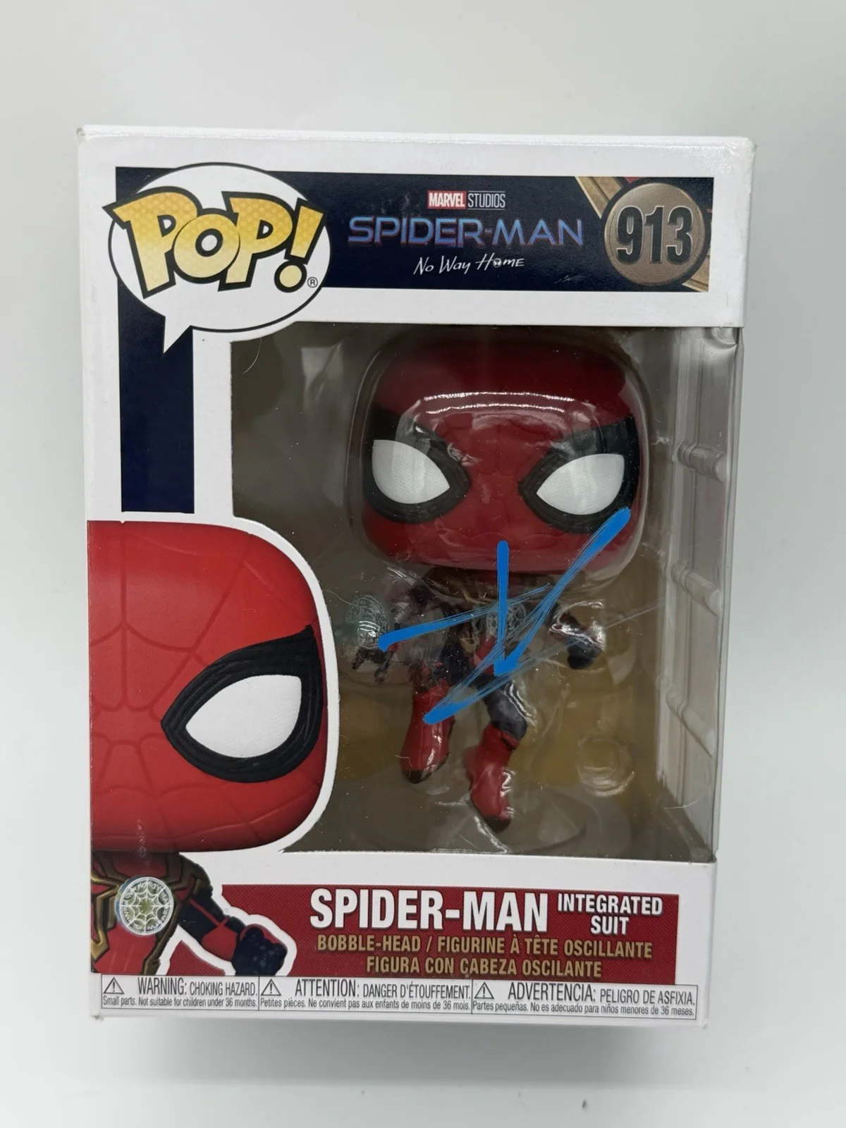Tom Holland — Tom Holland Signed Spider Man Funko Pop 213 No Way Home Video Proof Bad Bunny