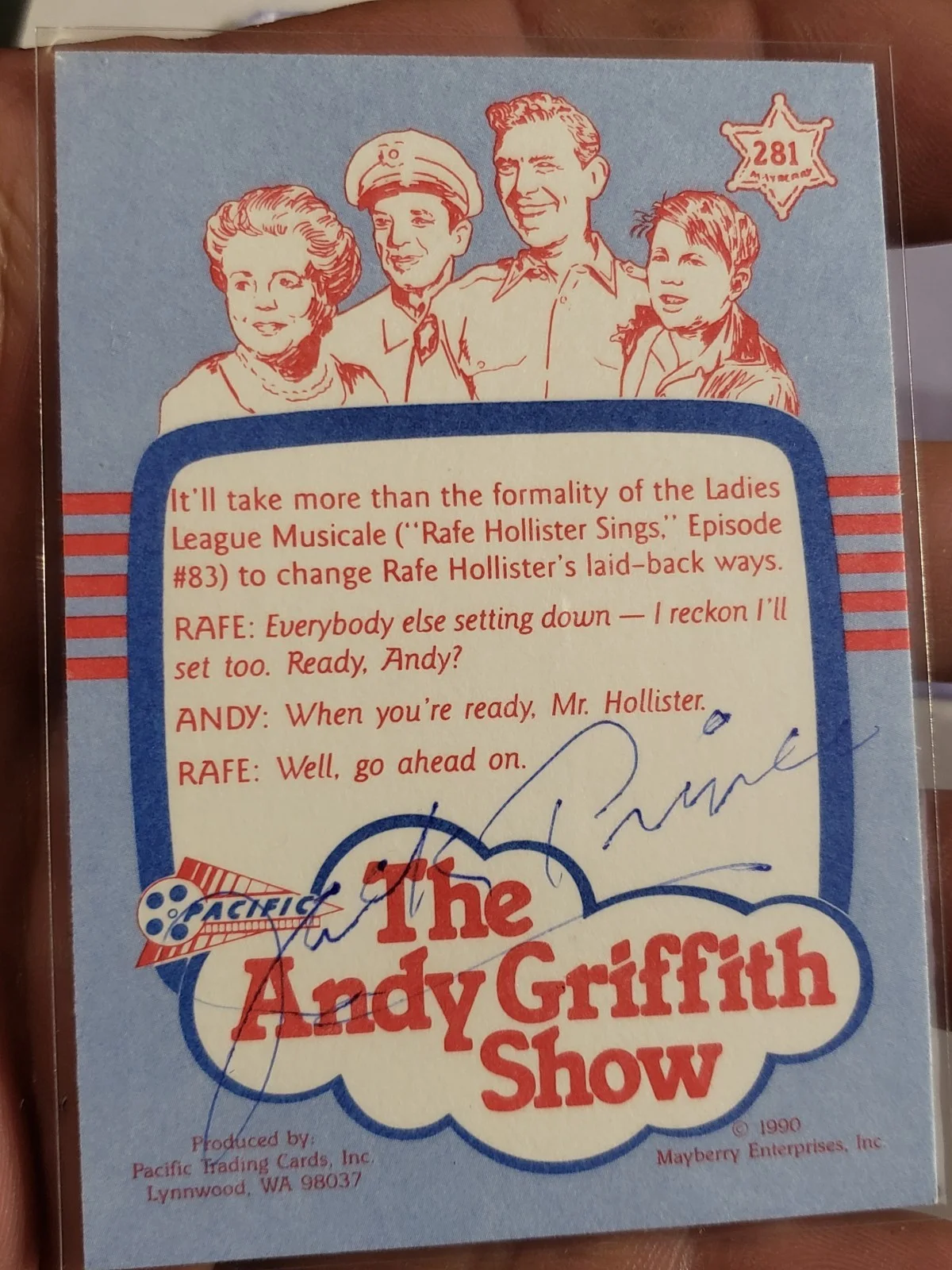 Jack, Jack Prince — RARE JACK PRINCE Signed RAFE HOLLISTER The Andy Griffith Show Trading Card, изображение 5