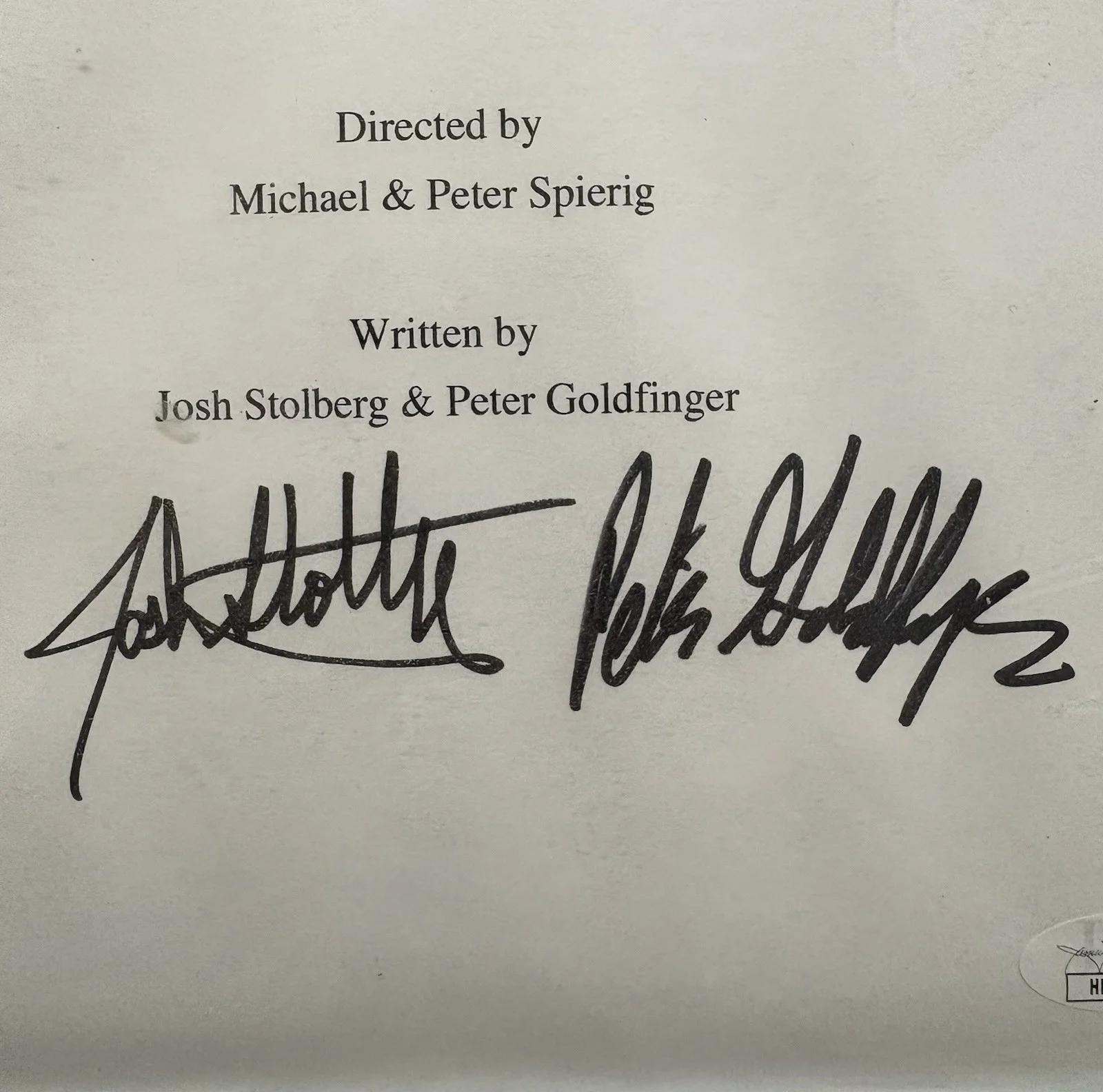 Josh Stolberg, Peter Goldfinger — JIGSAW Signed Script Cover Josh Stolberg Peter Goldfinger JSA Authenticated, image 2