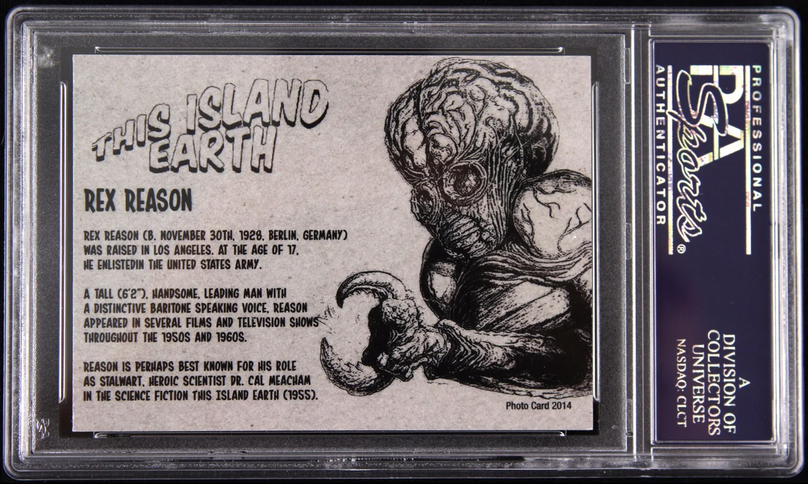 1955 Rex Reason This Island, Earth Signed LE Trading Card (PSA/DNA Slabbed), image 2