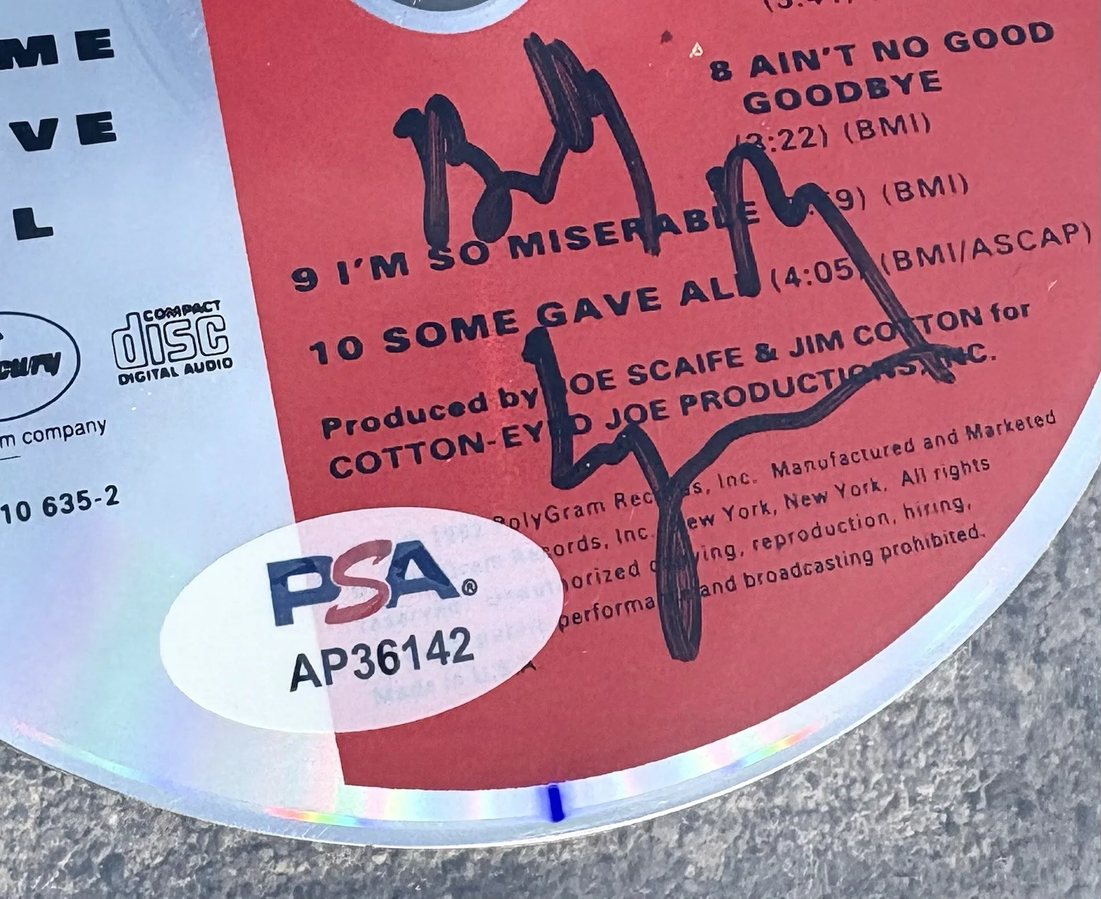BILLY RAY CYRUS SIGNED PSA/DNA SLABBED CD Some Gave All, image 2