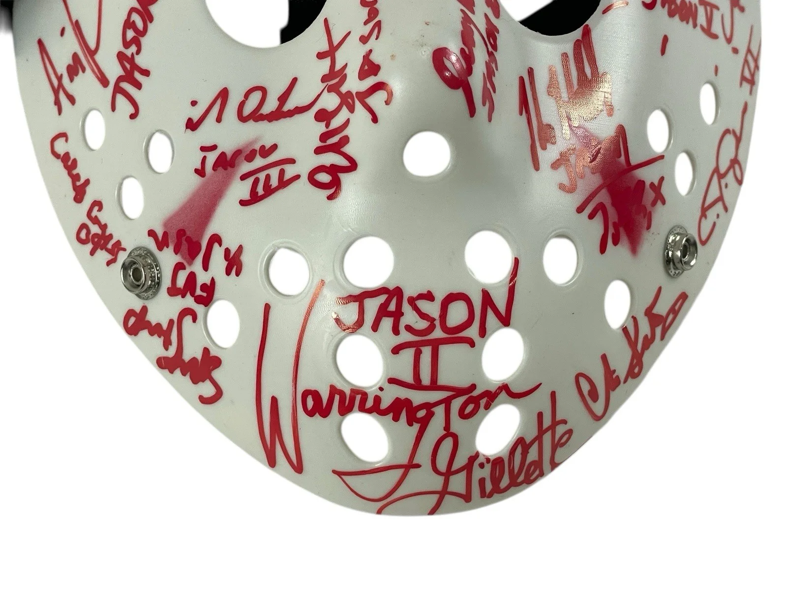 Cast — Jason Voorhees Cast Signed Prop Replica Mask By 16 Jasons Friday The 13th JSA 🔪, изображение 2