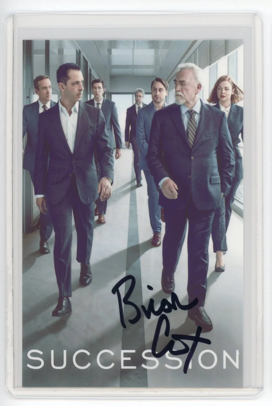 Brian Cox — Brian Cox Signed Photo - Succession Mini Poster Cast Logan Roy Actor Auto