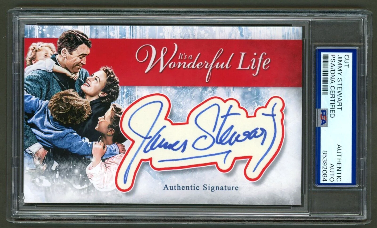Jimmy Stewart — Jimmy Stewart Signed Cut (PSA) It's a Wonderful Life Custom Photo Card