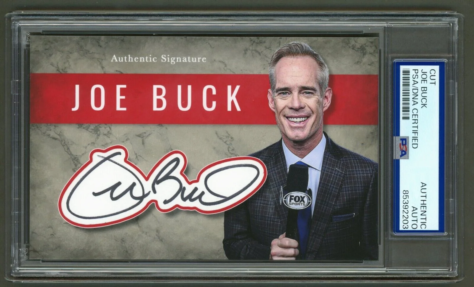 Joe Buck — Joe Buck Signed Cut (PSA) ESPN Monday Night Football Sportscaster Photo Card