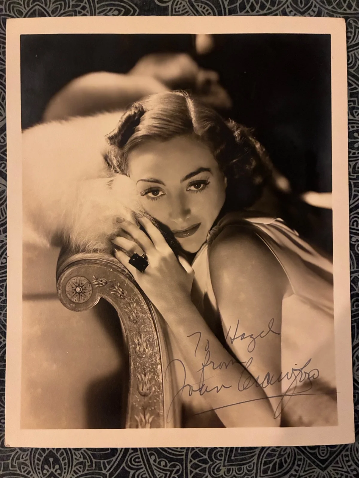Joan Crawford — VINTAGE JOAN CRAWFORD Signed 8x10 MGM Portrait GEORGE HURRELL Stamped DBLWT