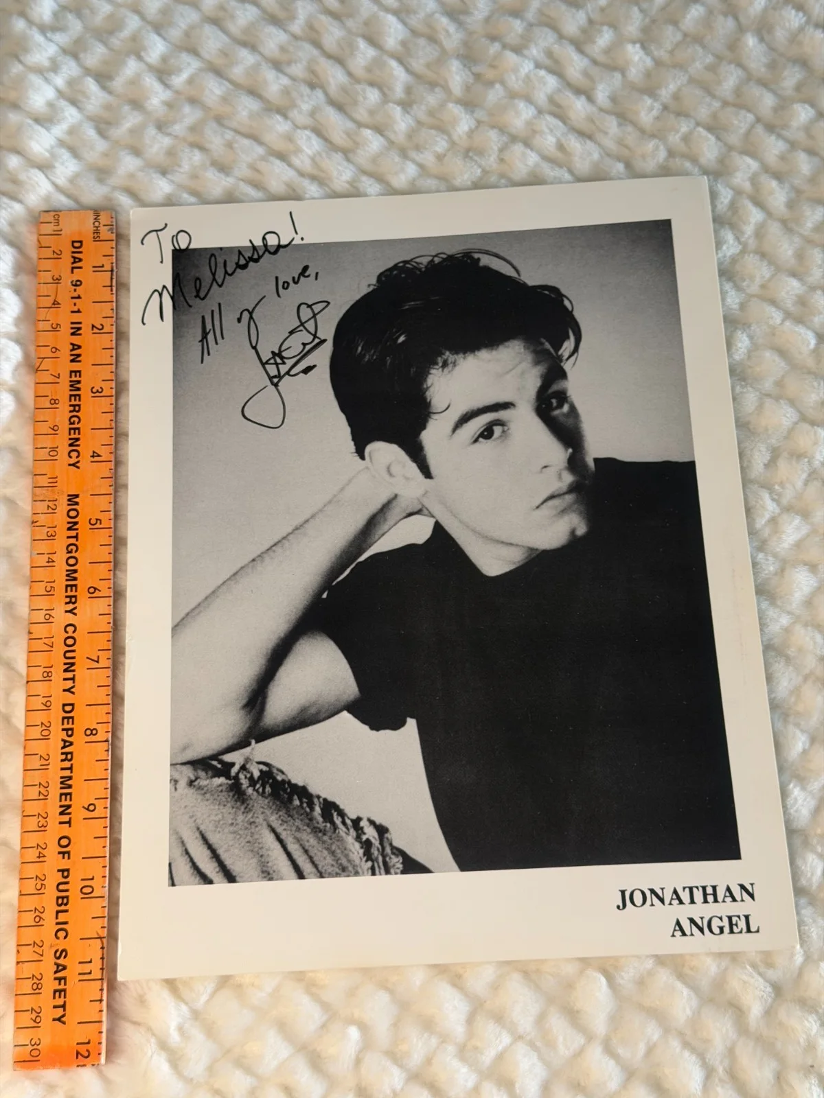 Jonathan Angel — Vintage Autograph Jonathan Angel B&W 8X10 Saved by the Bell: The New Class, изображение 2