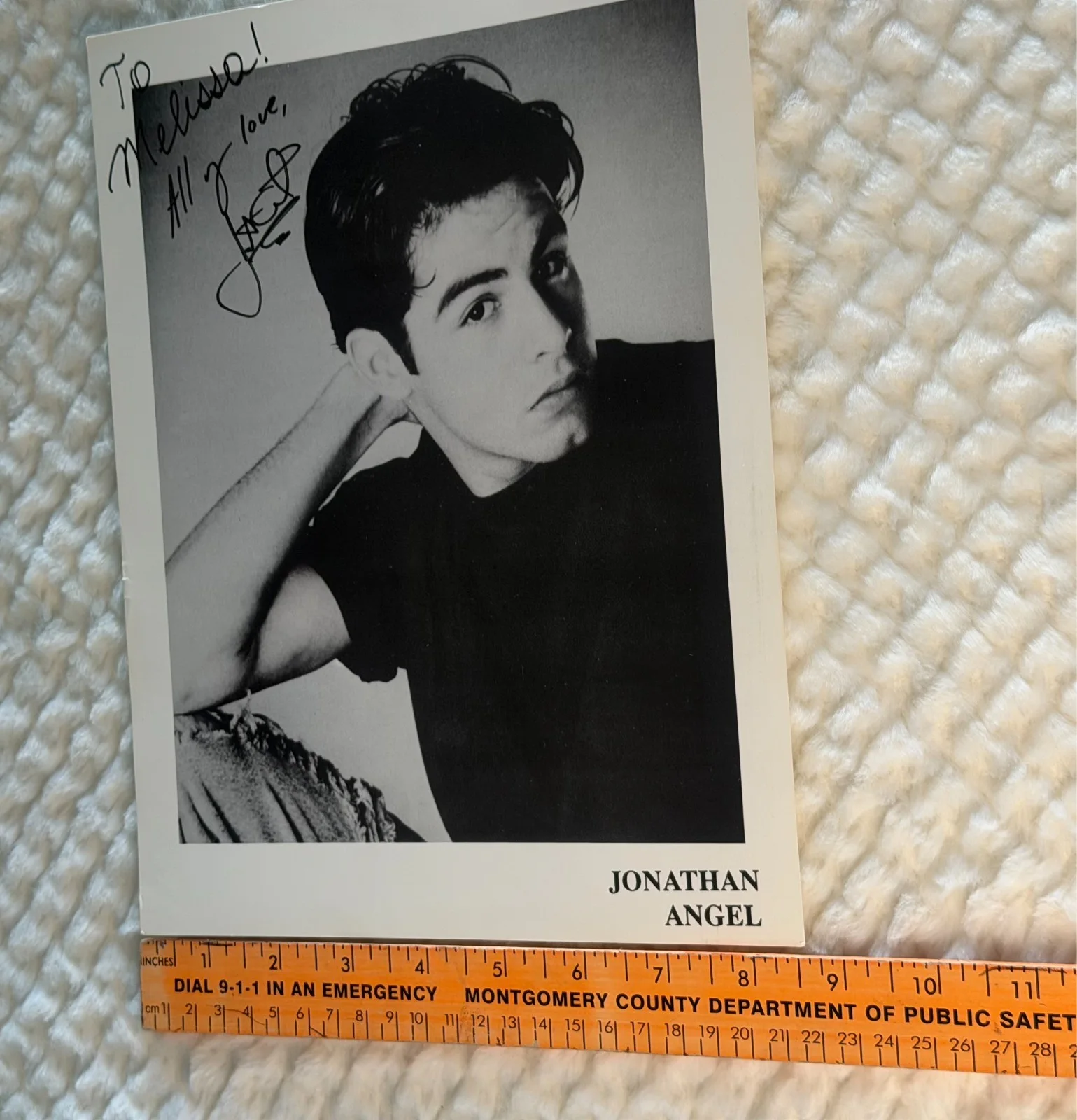 Jonathan Angel — Vintage Autograph Jonathan Angel B&W 8X10 Saved by the Bell: The New Class, изображение 3
