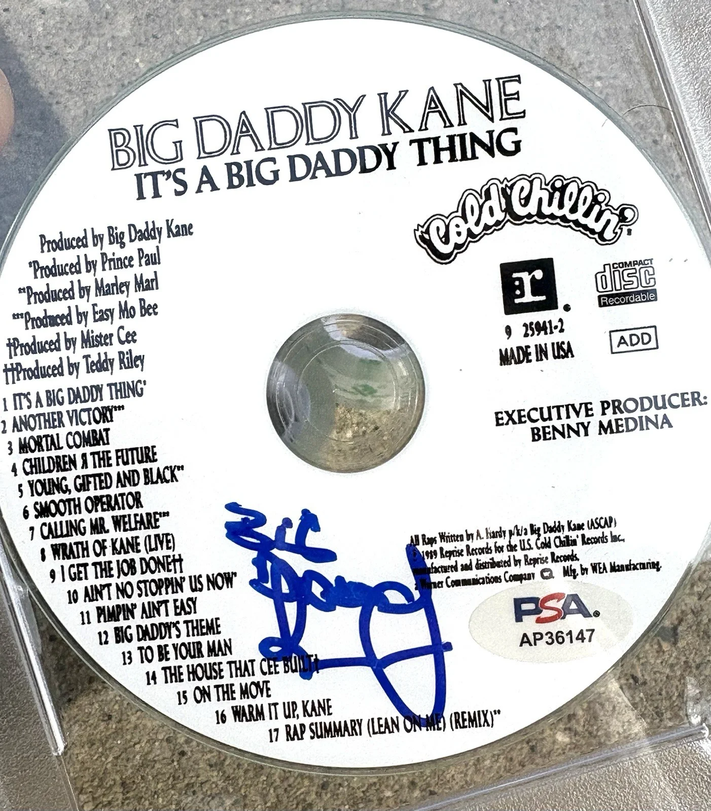 BIG DADDY KANE SIGNED PSA/DNA Auto Slabbed CD RAP HIP HOP It’s A Big Daddy Thing, изображение 2