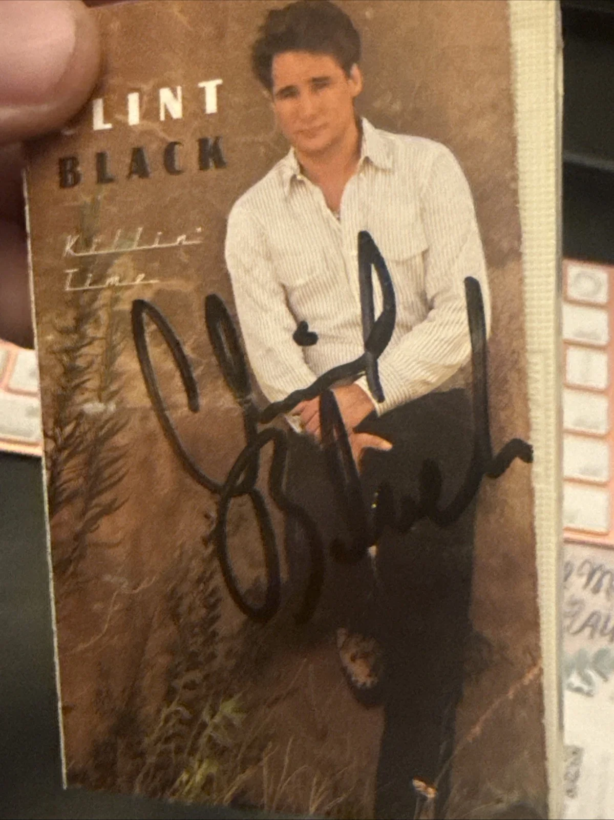 Clint Black Cassette Signed Autograph Killin’ Time Vintage Country, изображение 2