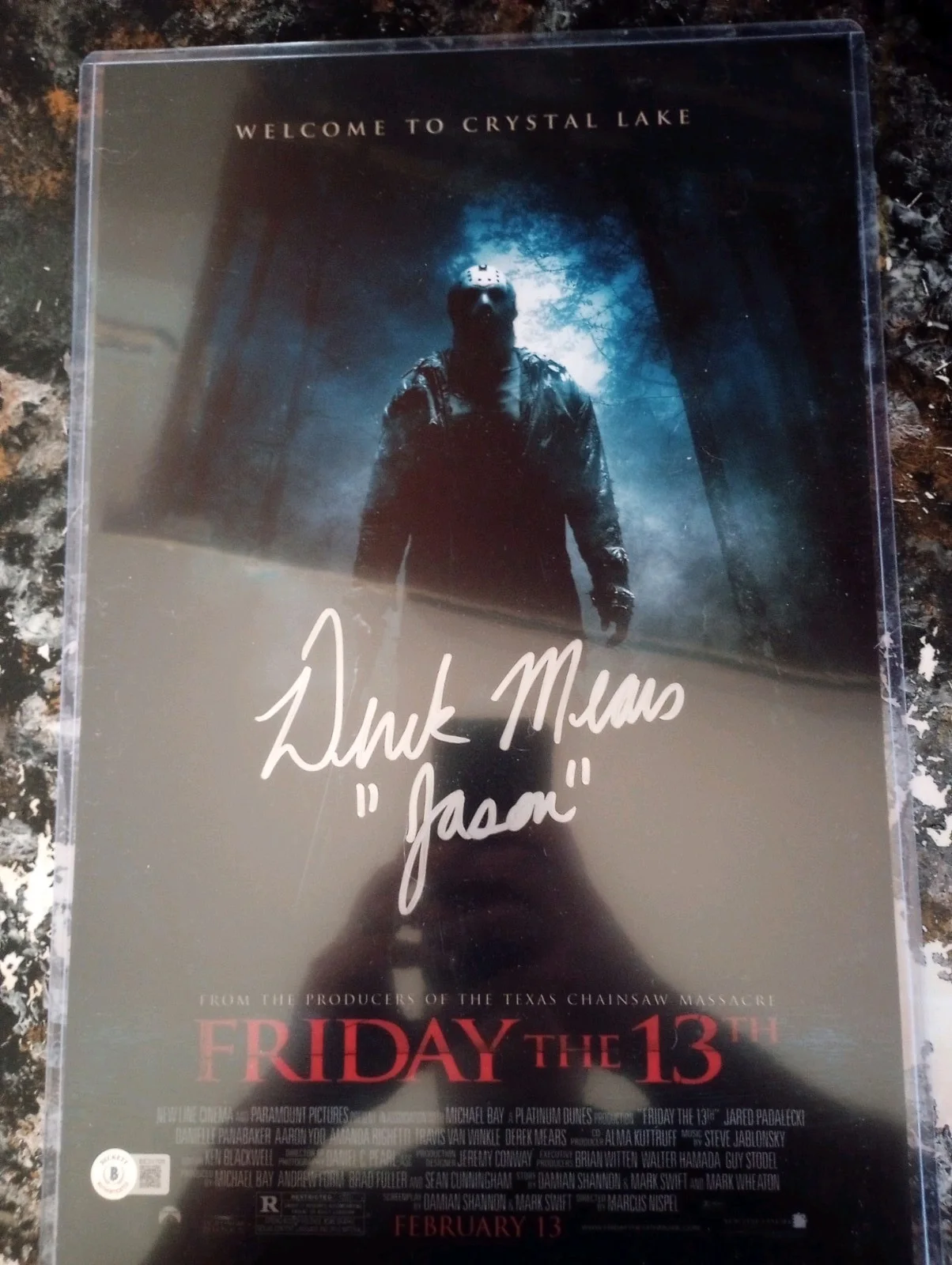 Derek Mears — Derek Mears Signed 11x17 Poster Friday the 13th 2009 Jason Voorhees Beckett BAS