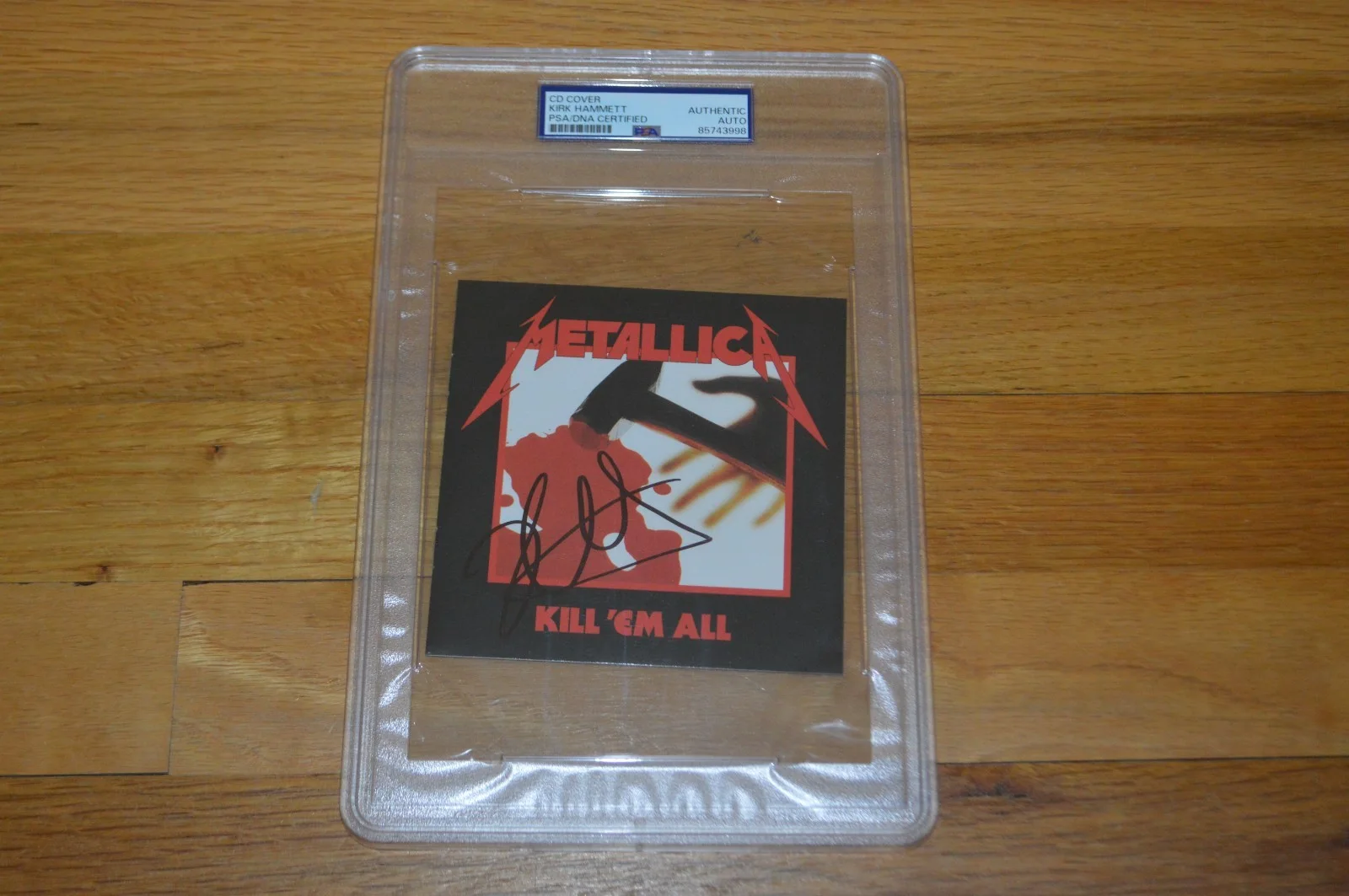 Metallica ~ Kirk Hammett Signed "Kill Em All" CD Booklet ~ Encapsulated PSA COA, image 5