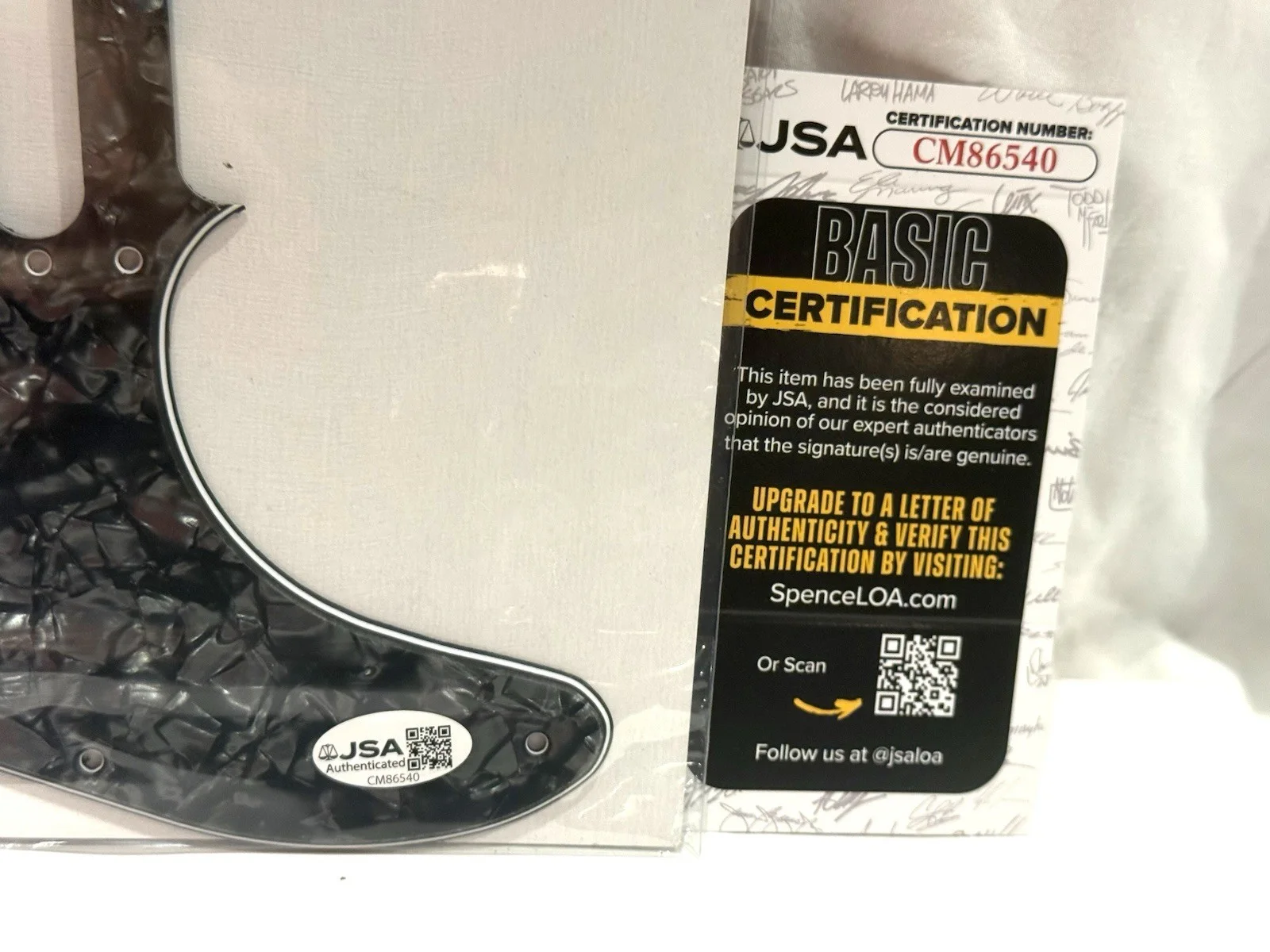 JOE BONAMASSA SIGNED ELECTRIC GUITAR PICKGUARD JSA COA, image 4