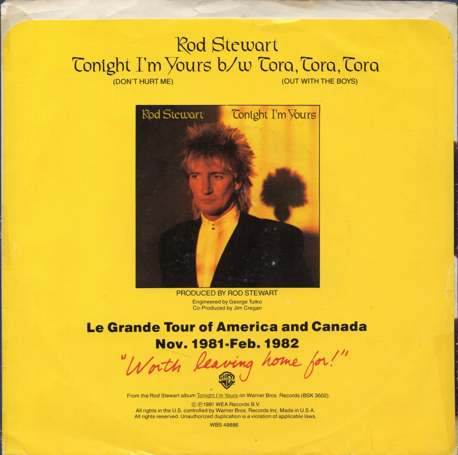 Rod Stewart Autographed Signed 45 Record Cover W/COA, image 2