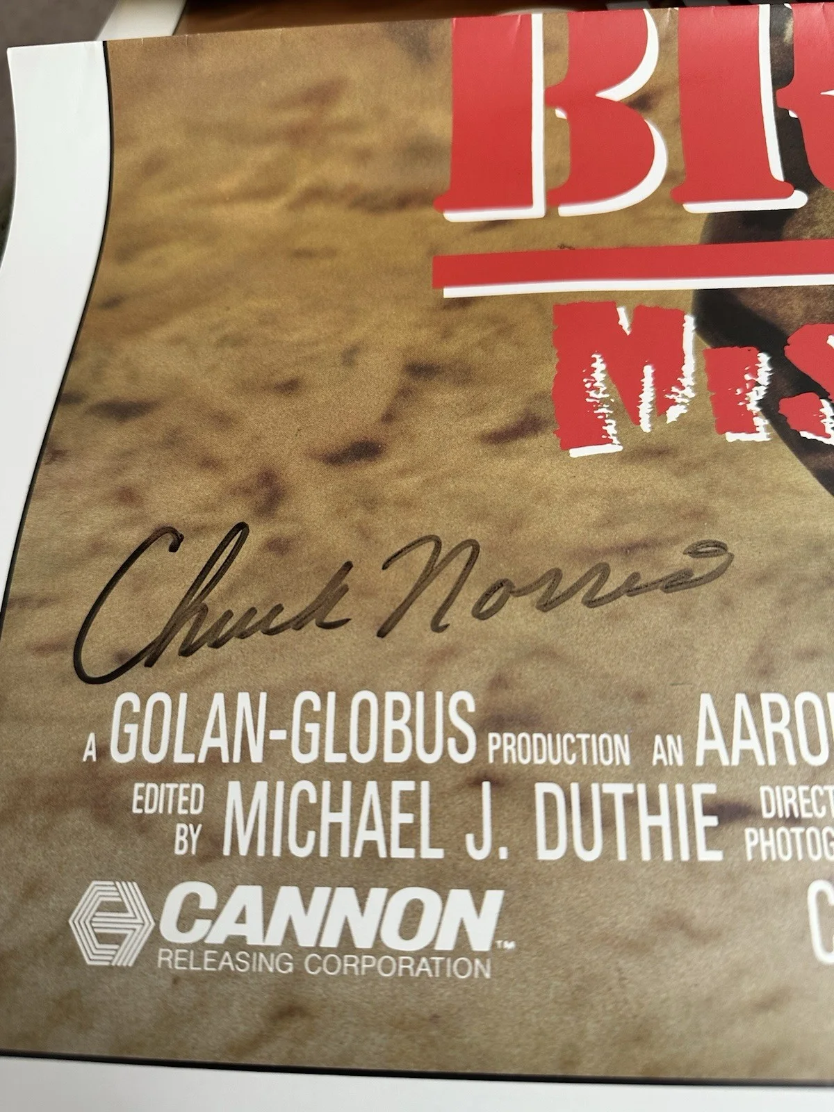 Chuck Norris — Large SIGNED Chuck Norris Missing In Action 3 Poster Auto 27X40 Authentic #C, image 4