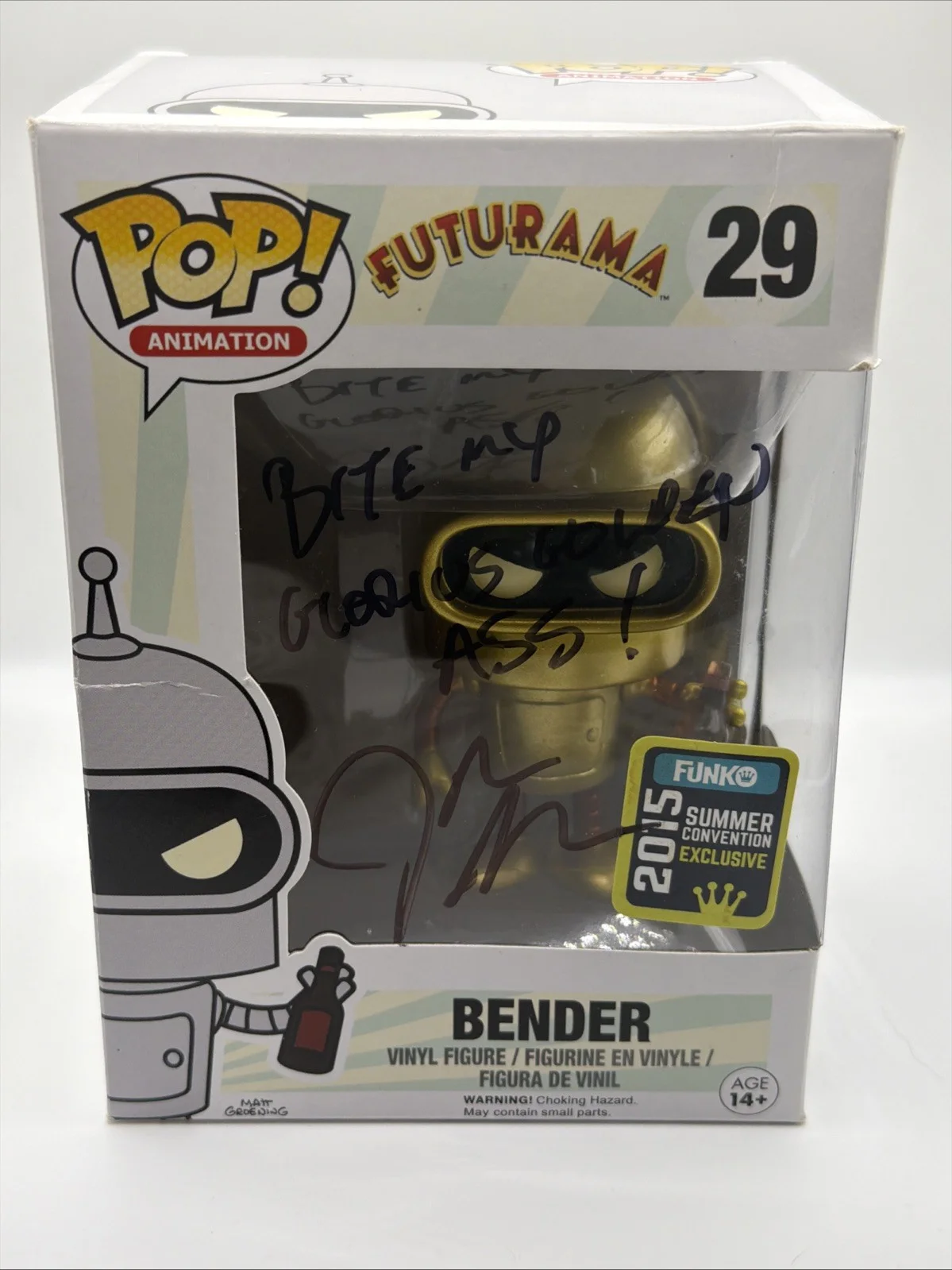 John Dimaggio — John DiMaggio Signed Autographed Bender Futurama Funko Pop 29 JSA COA Gold SDCC, изображение 5