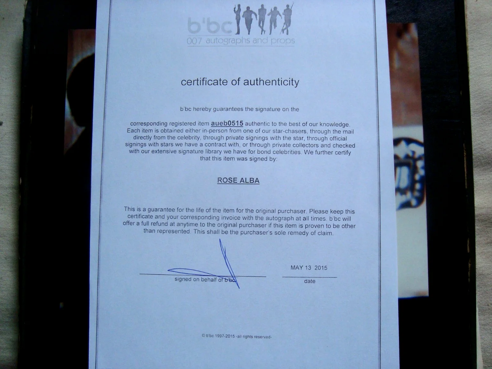 James Bond - Rose Alba Signed Photo - Diamonds Are Forever - Coa, изображение 2