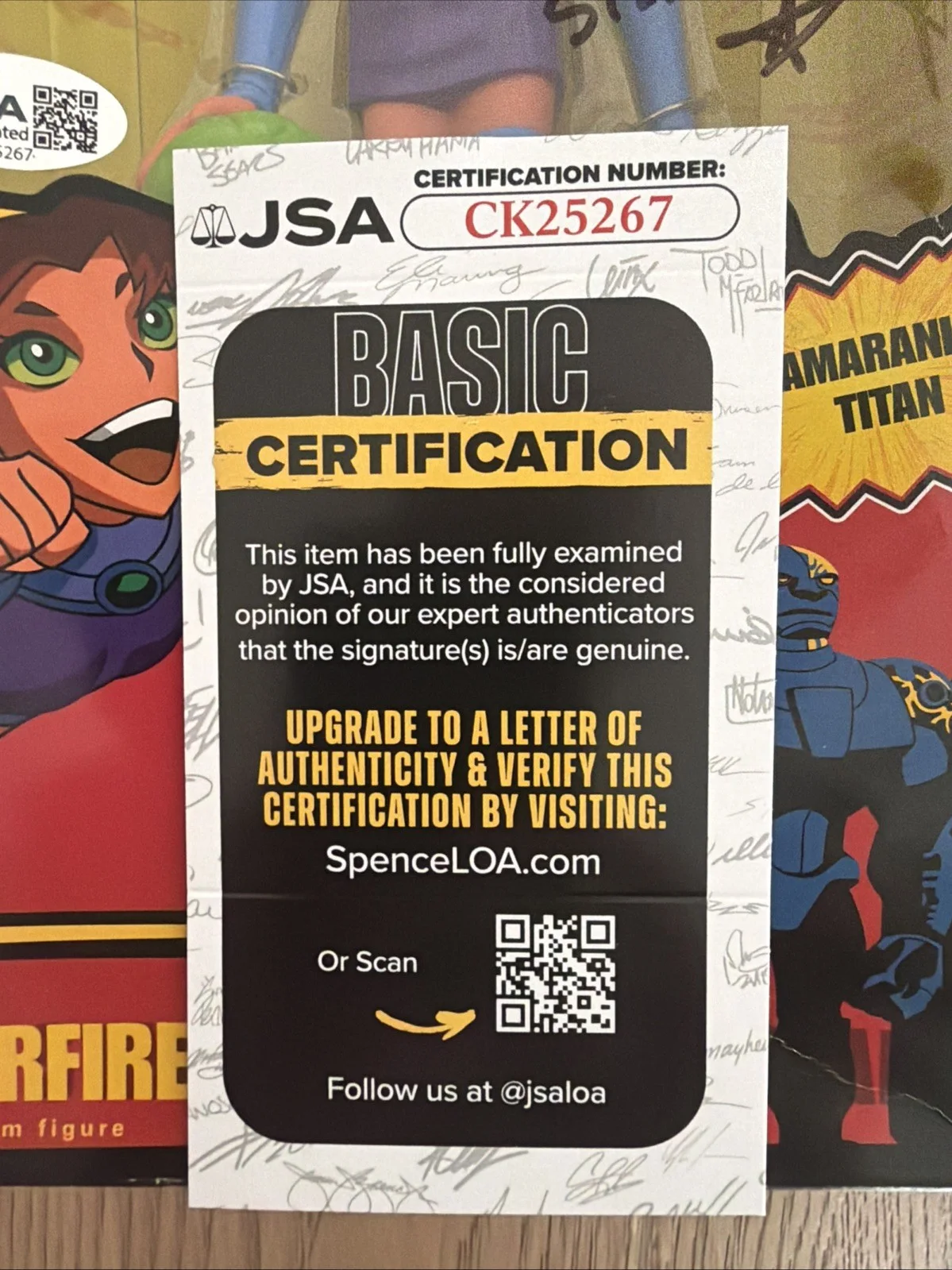 Hynden Walch Signed Starfire Teen Titans Figure JSA Auto Inscribed Bandai NIB, изображение 2