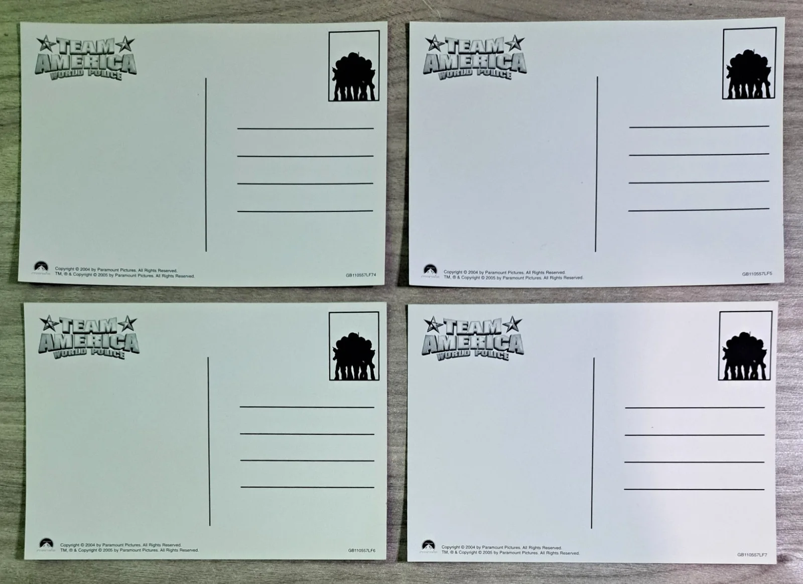 Team America - World Police - Set Of 4 Film Stills Postcards - Original Release, изображение 3