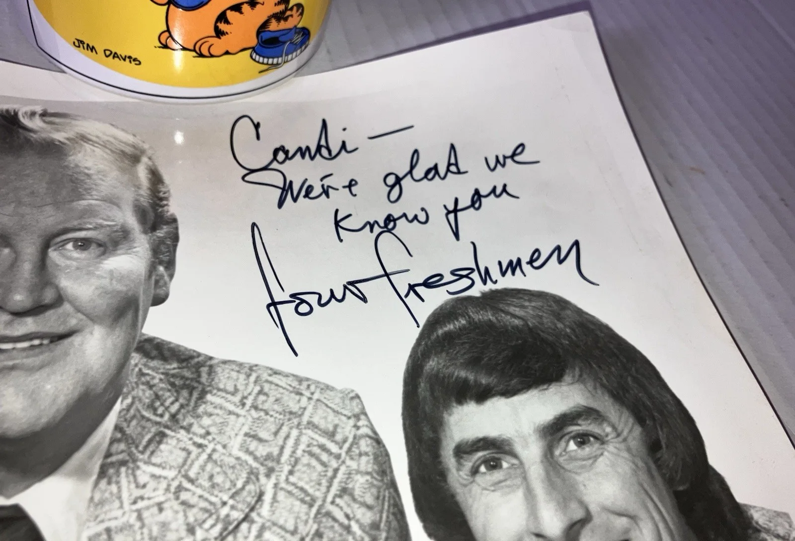 THE FOUR FRESHMAN Signed B&W Promo Photograph autographed to Candi, изображение 4