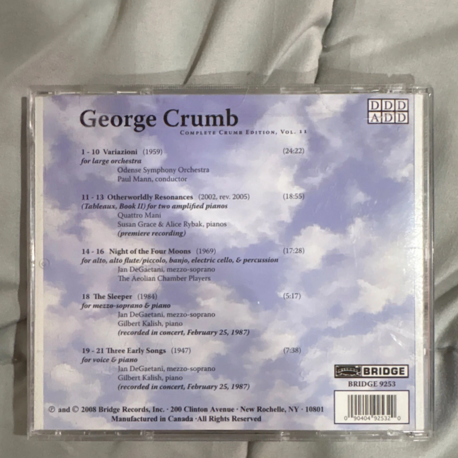 George Crumb Autographed CD Collection, image 3