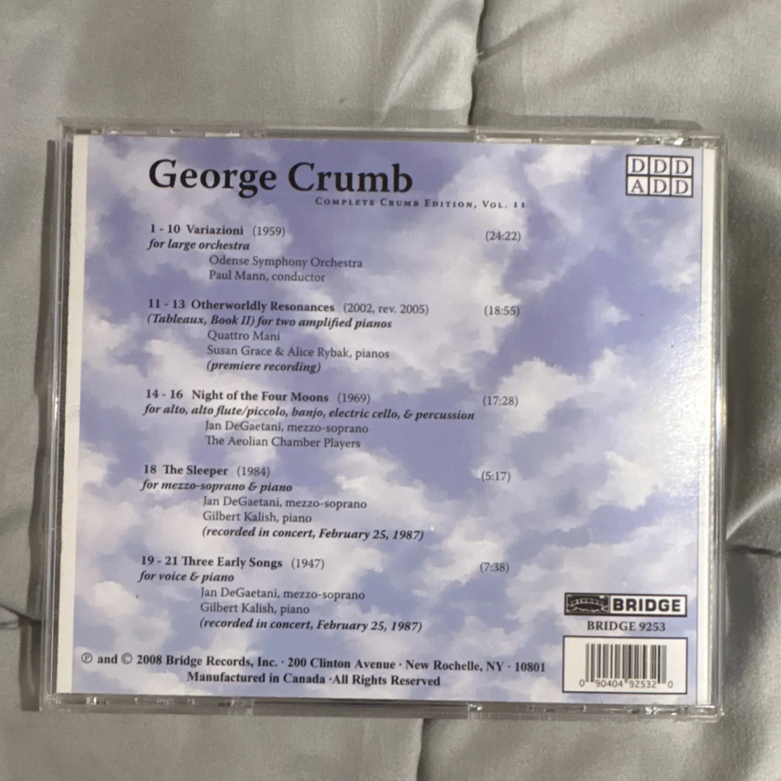 George Crumb Autographed CD Collection, image 5
