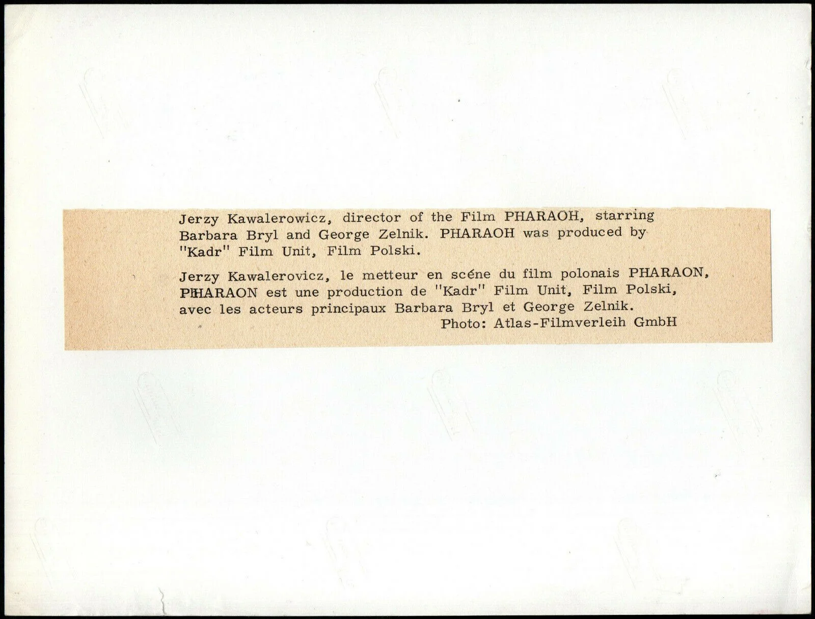 PHAROAH 1966 Jerzy Kawalerowicz - Poland Ramses XIII PORTRAIT, изображение 2