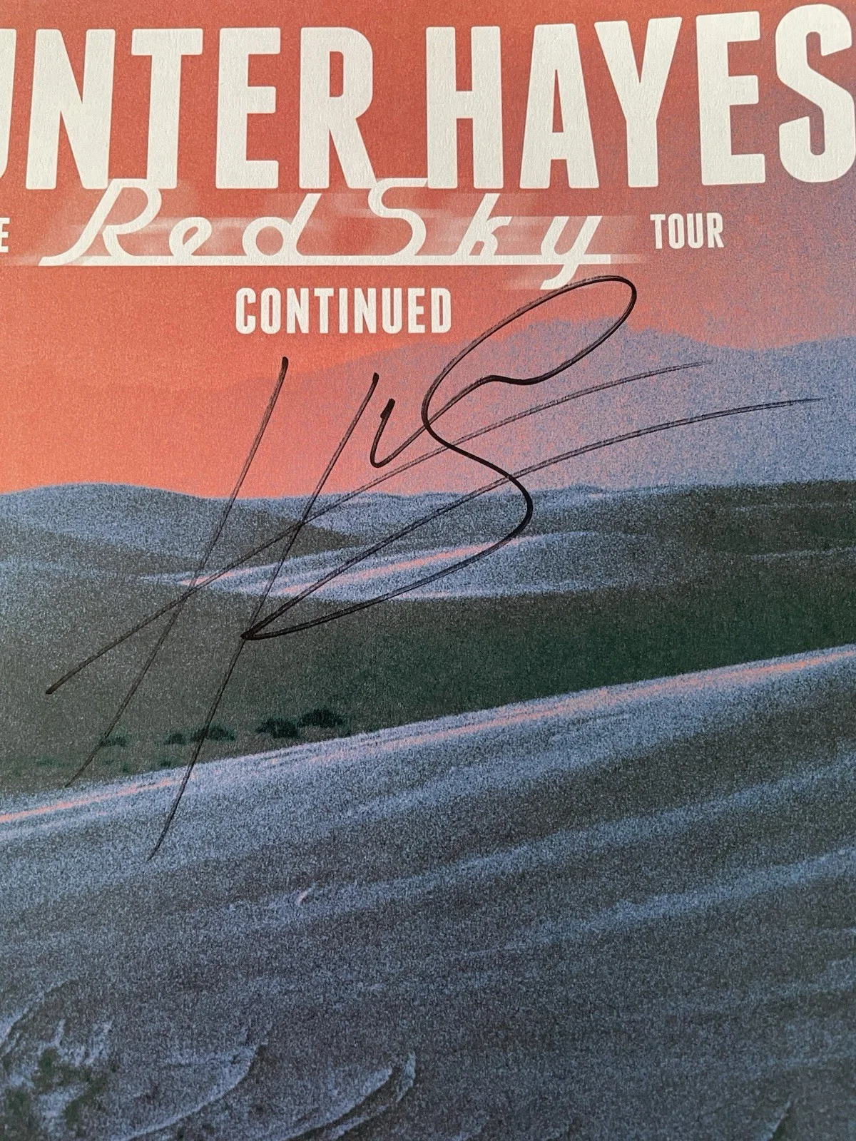 Hunter Hayes Signed 2023 SIGNED RED SKY TOUR POSTER Autographed 11x17, image 2