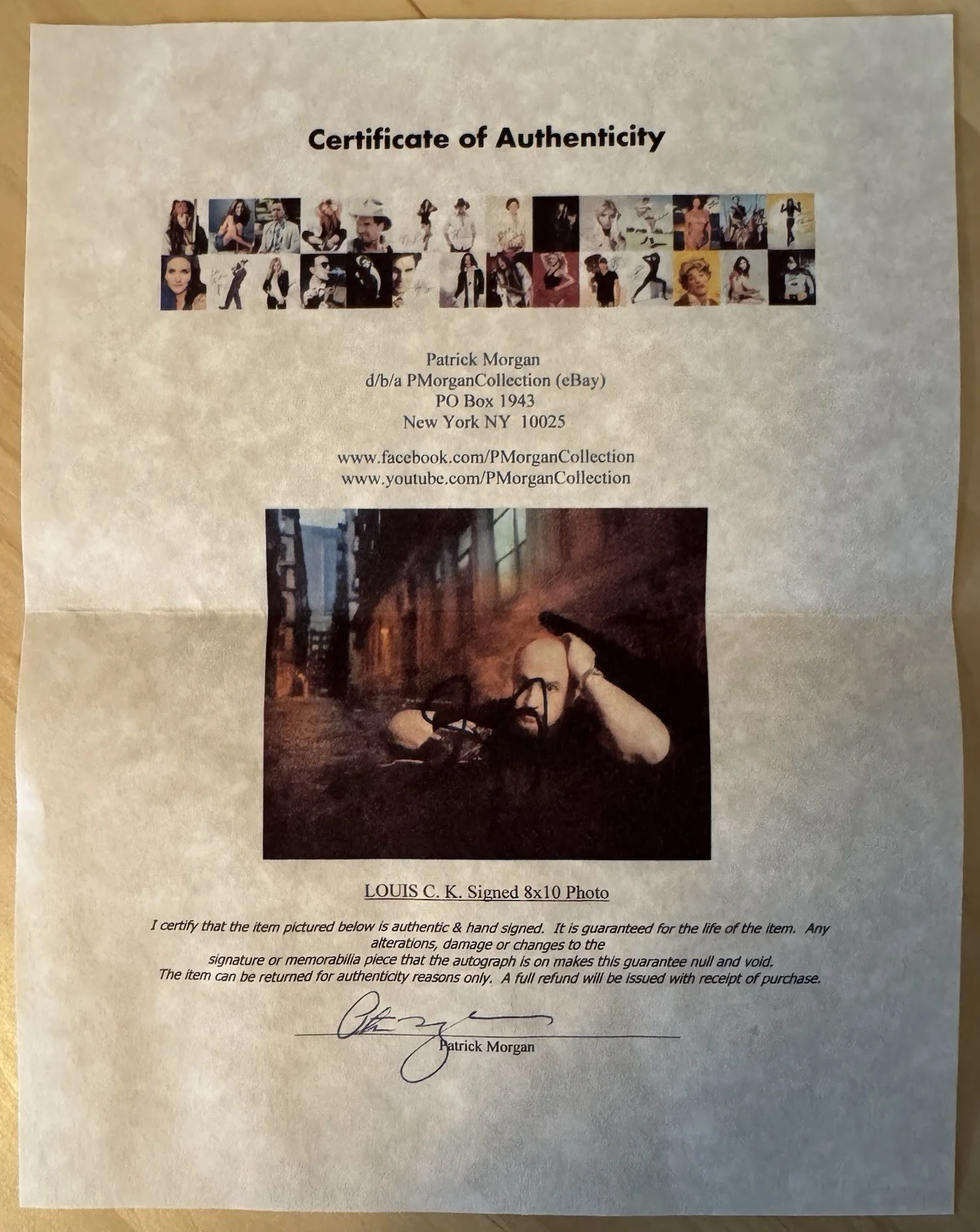 Louis C. K — Louis C. K. Signed Original Framed Photo Patrick Morgan Collection COA, image 4