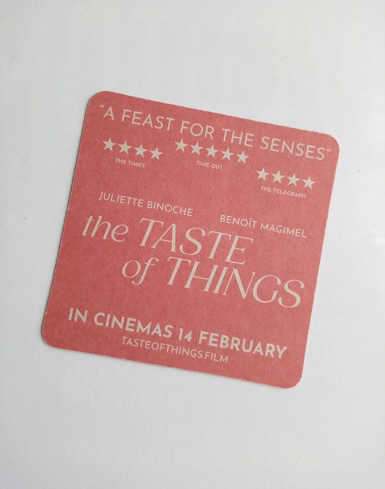 The Taste Of Things Movie Promo Coasters / Beer Mats x 2 - Juliette Binoche, изображение 2