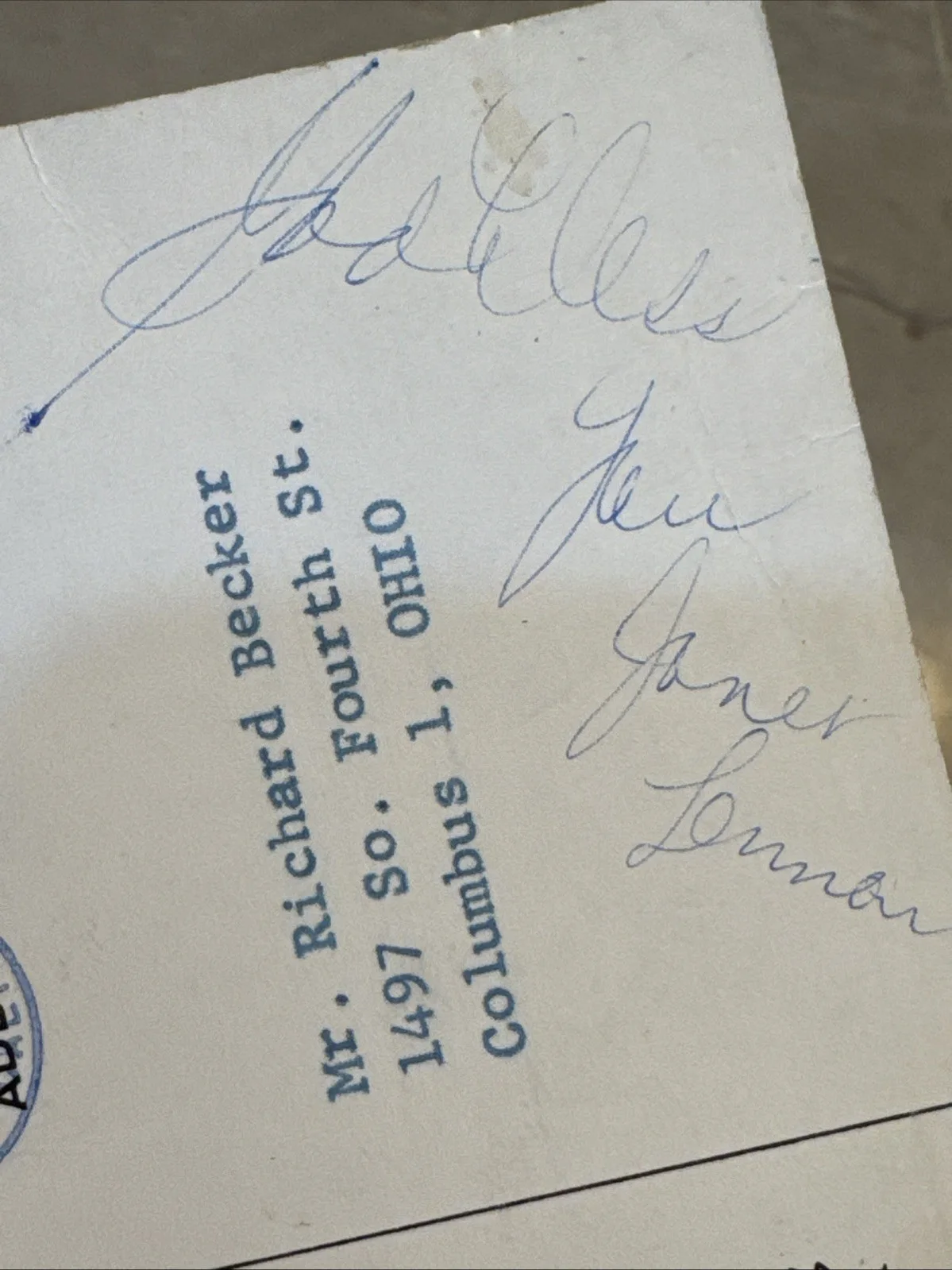 JANET LENNON-ORIGINAL AUTOGRAPHED CARD-LENNON SISTERS-May 22, 1961 ￼, изображение 4