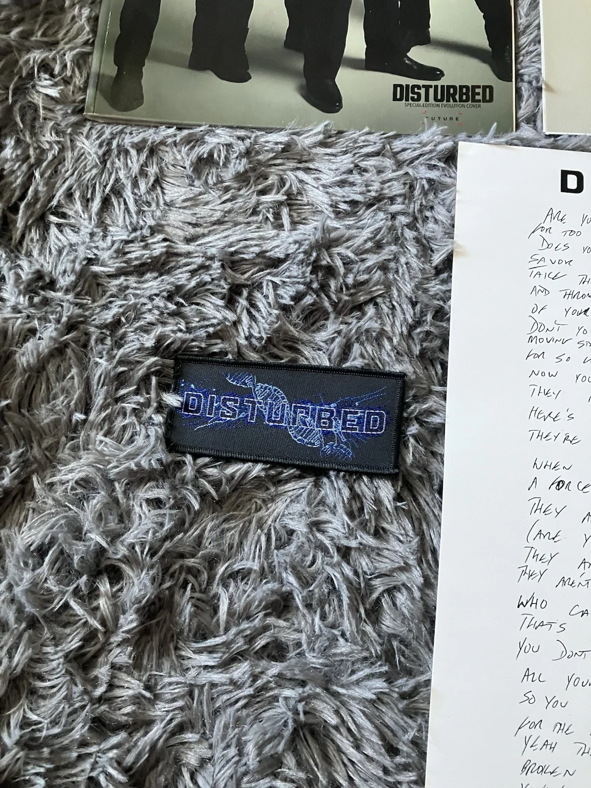 Disturbed band Autographed Lyric Sheet, image 3