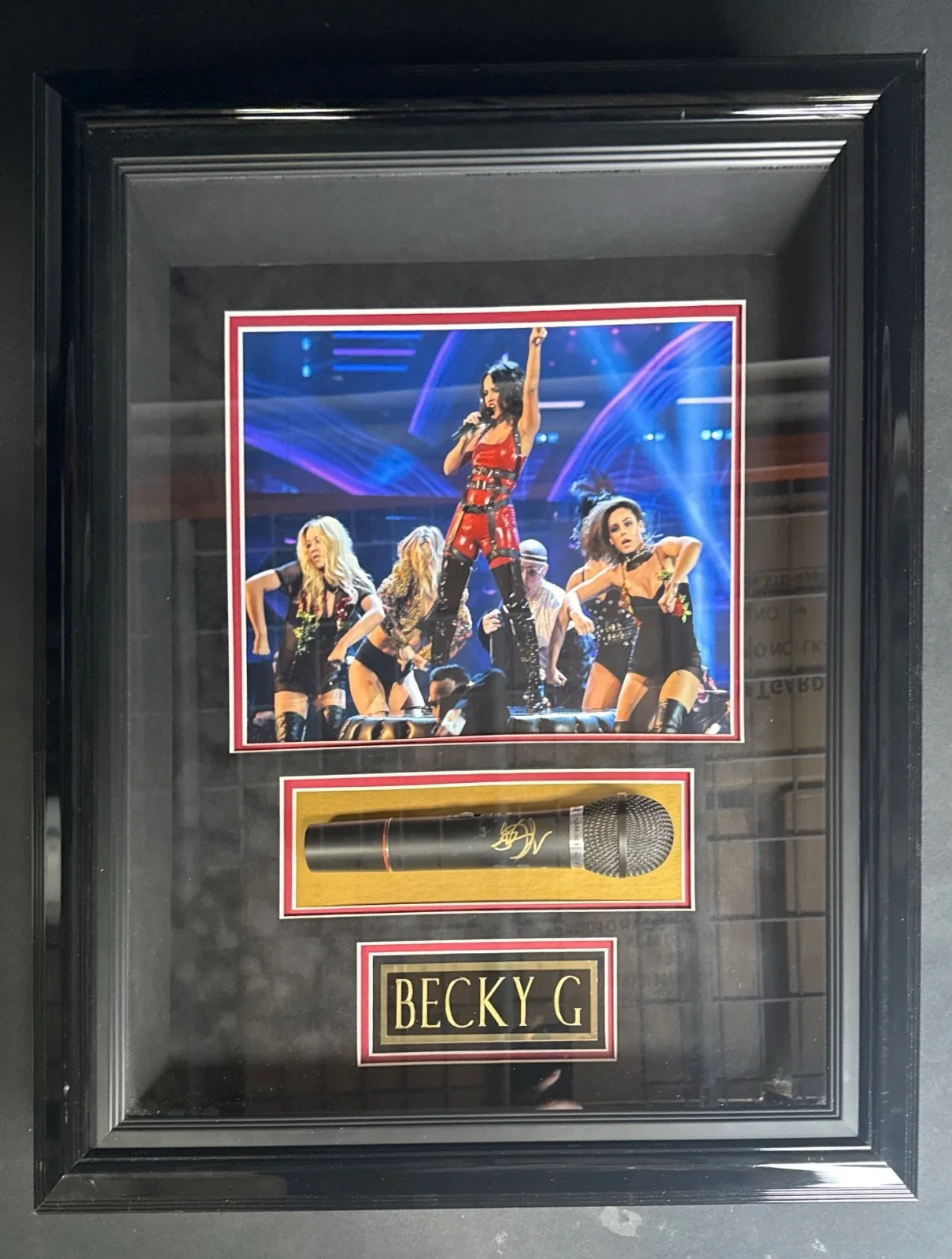 Becky G — Becky G Signed Microphone Shadow Box Framed Pop Singer PSA AF60425, image 2