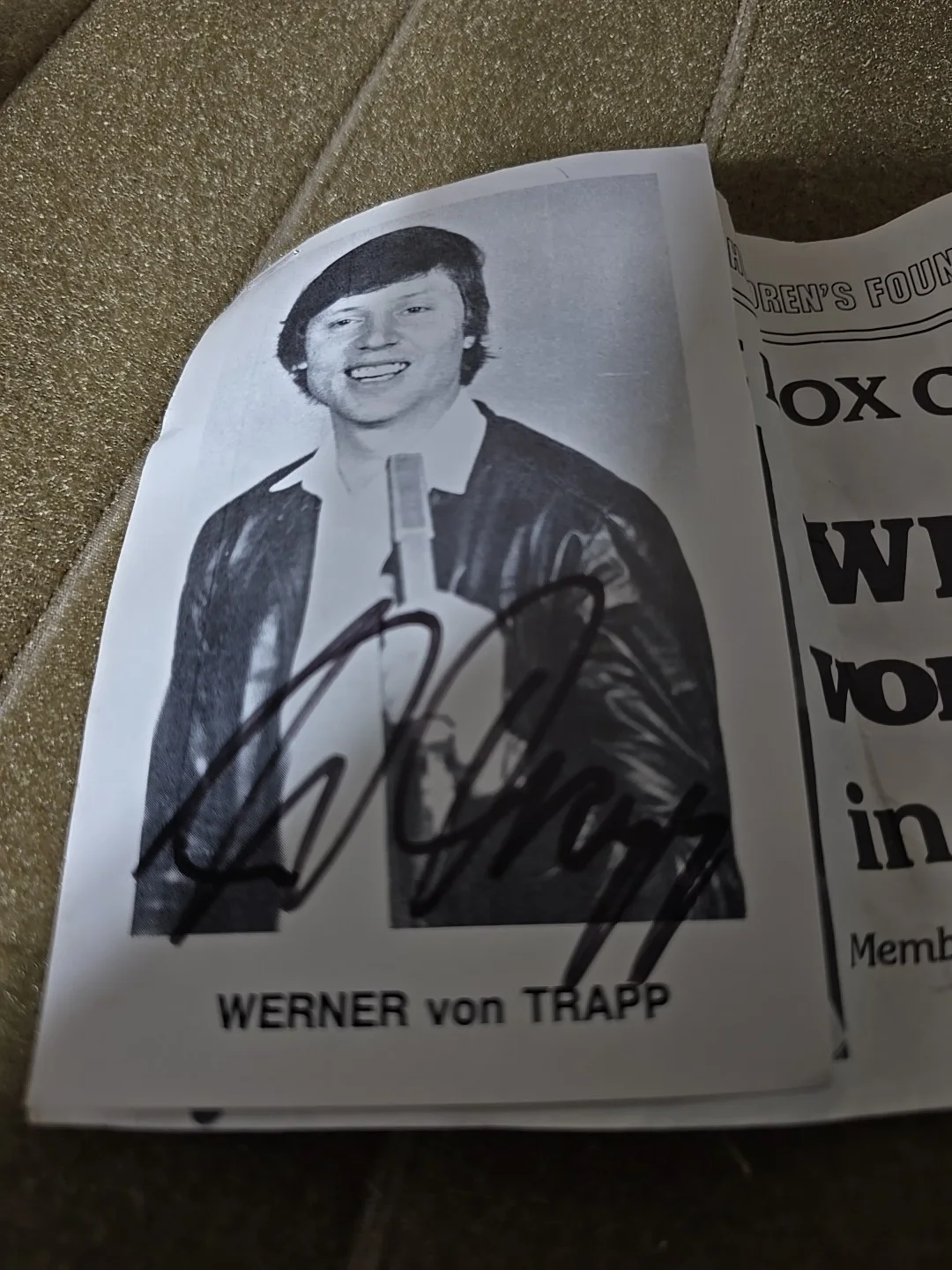 Werner Von Trapp — Sound Of Music Werner Von Trap Signed Photo Card Movie Star Autograph, изображение 2