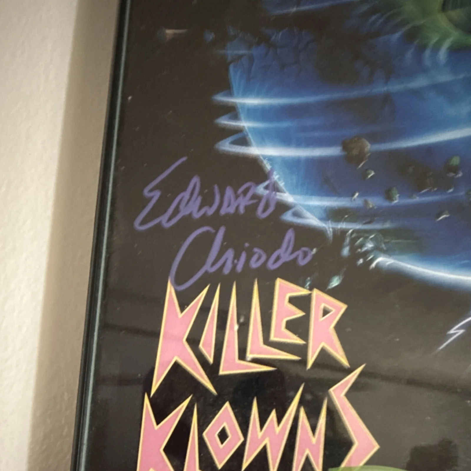 Edward Chiodo, Stephen Chiodo, Charlie Chiodo — Killer Klowns from Outer Space Original Poster Signed Chiodo Brothers Beckett, image 3