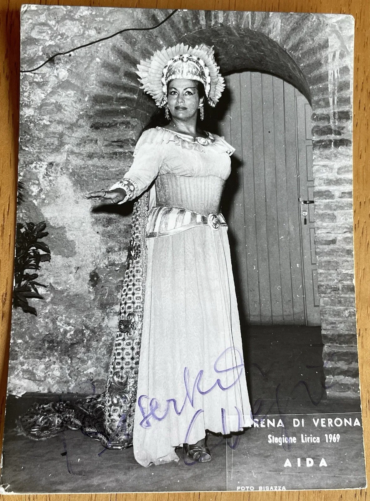 Serbian Opera Singer Biserka Cvejic Autographed Photo "Aida", image 2