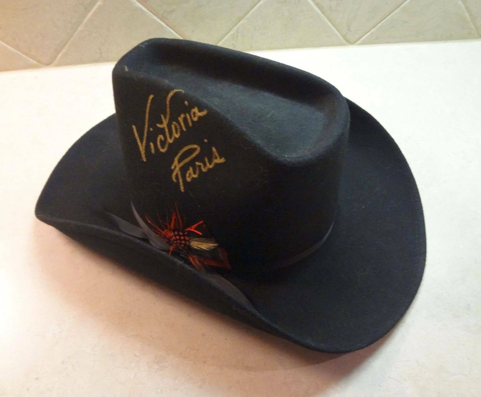 Christy Canyon & Victoria Paris Stage Used Signed Hat w/Proof Pic, image 3