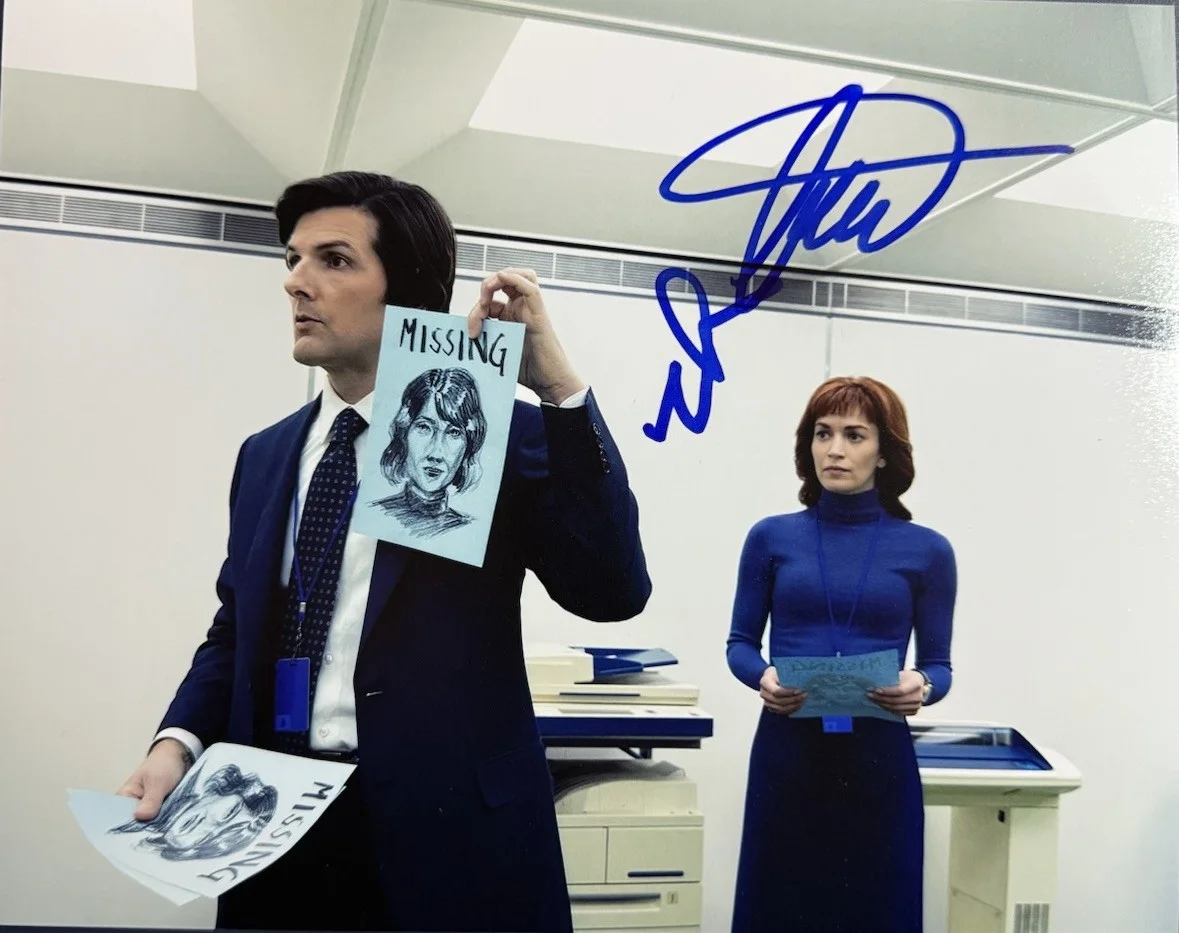 Adam Scott & Britt Lower — ADAM SCOTT & BRITT LOWER SIGNED 8x10 PHOTO SEVERANCE AUTOGRAPH AUTHENTIC COA