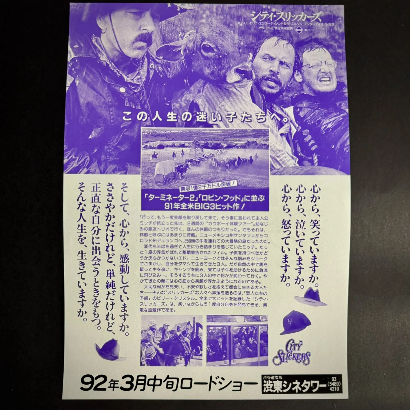 City Slickers (1991) A Mini Poster Flyer Japan Chirashi B5 Billy Crystal, изображение 2